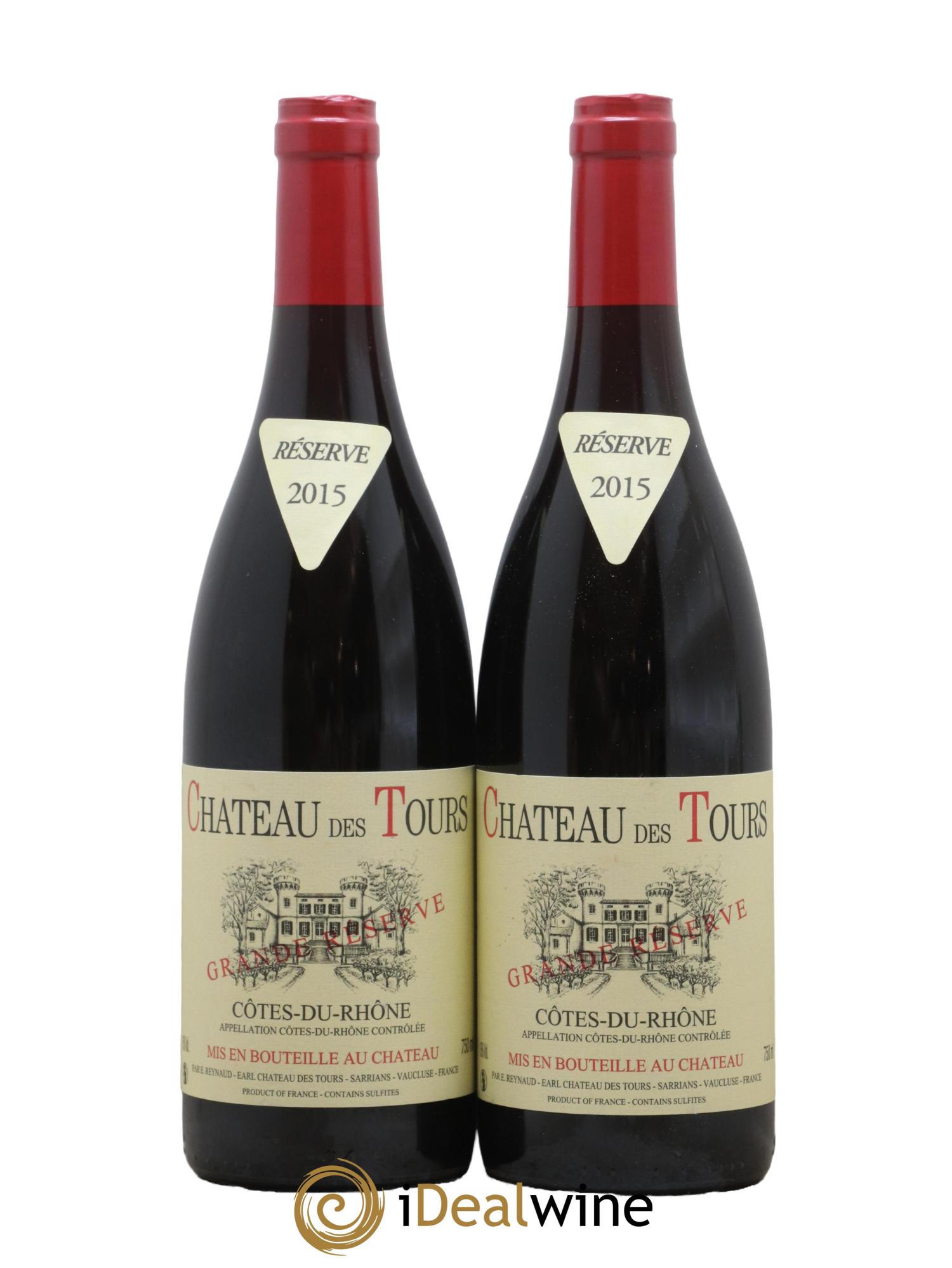 Côtes-du-Rhône Château des Tours Grande Réserve Emmanuel Reynaud 2015 - Lot de 2 bouteilles - 0
