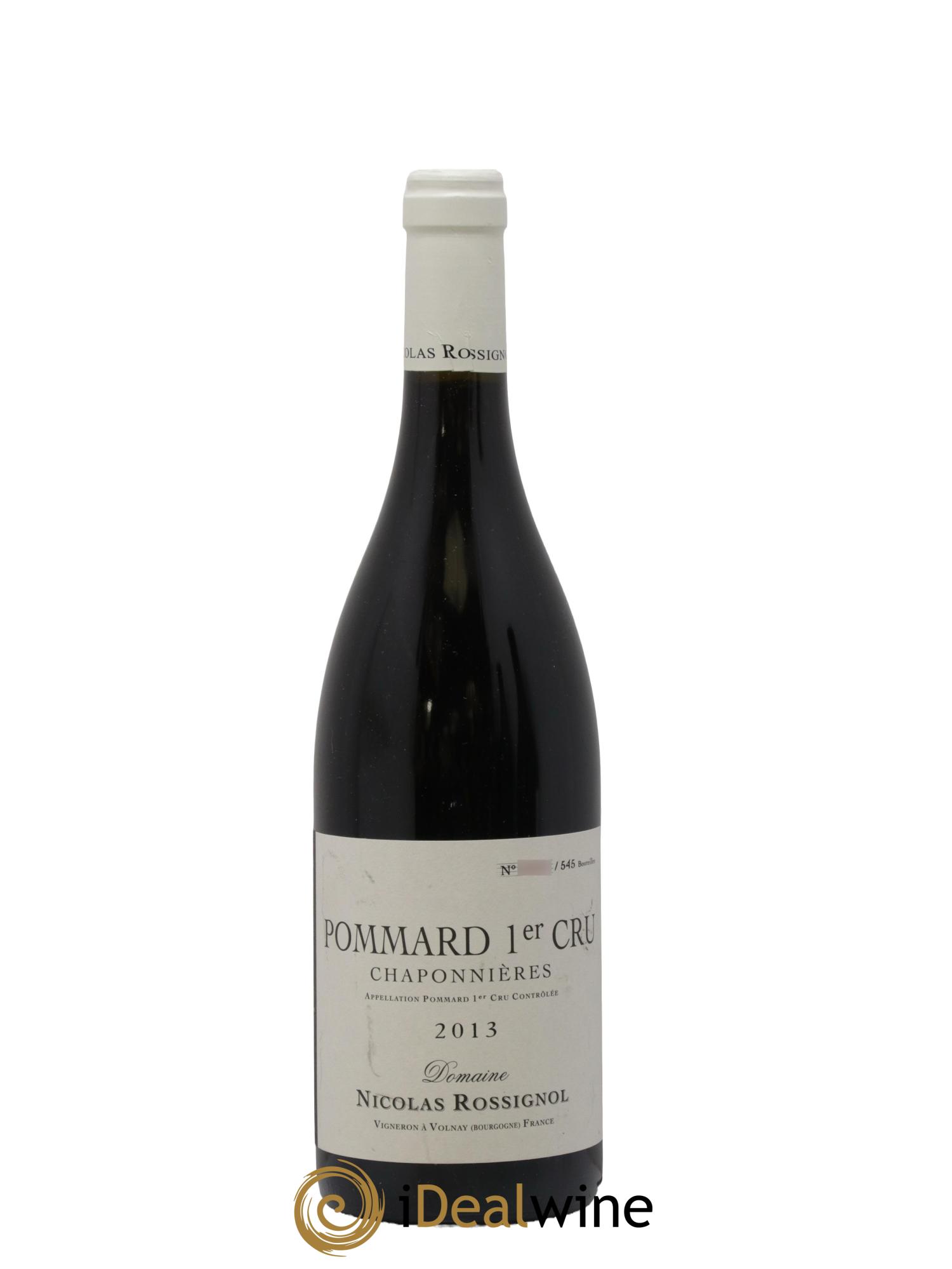 Pommard 1er Cru Chaponnières Nicolas Rossignol 2013 - Lot de 1 bouteille - 0