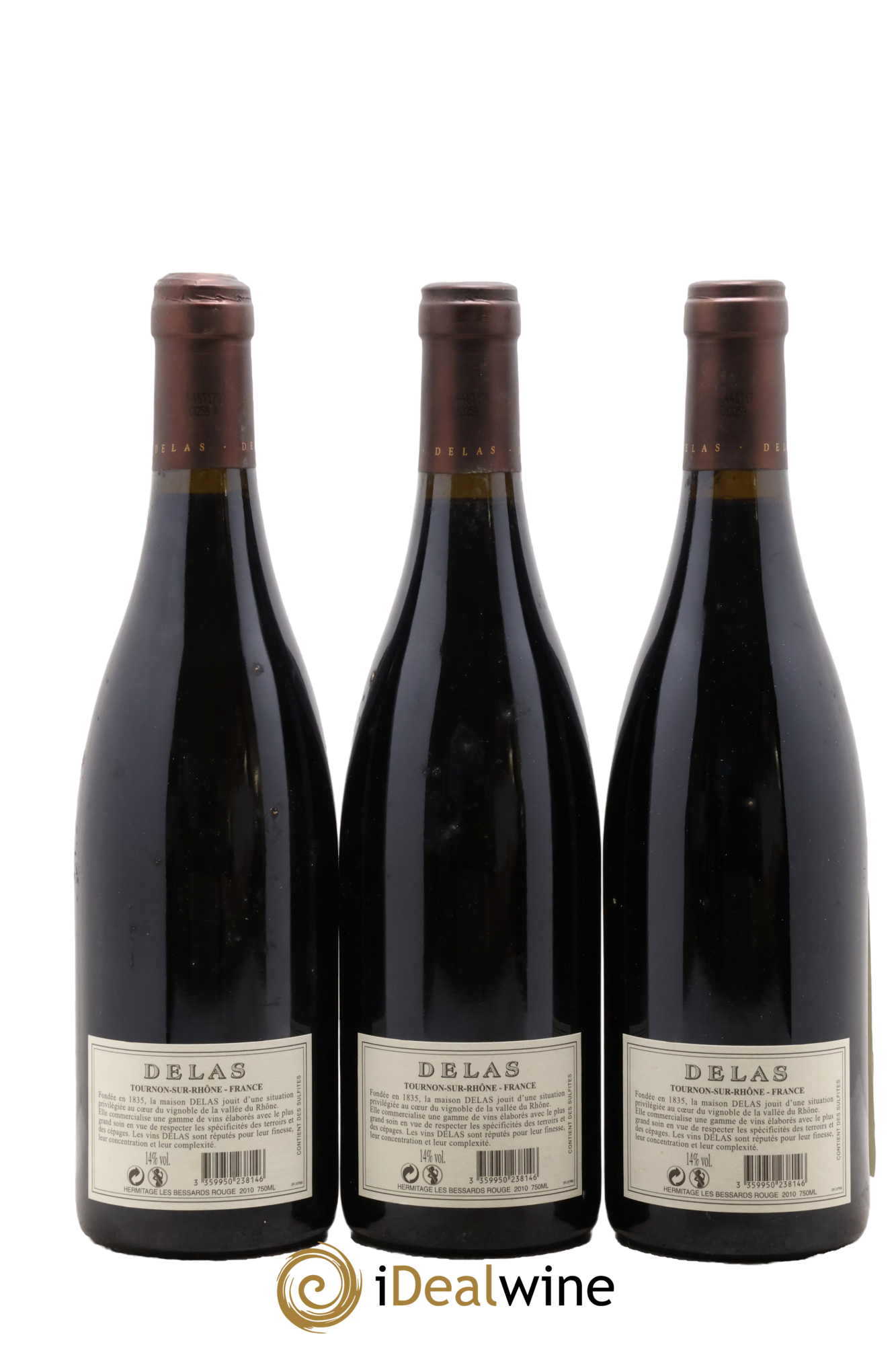 Hermitage Les Bessards Delas Frères 2010 - Lot de 3 bouteilles - 1