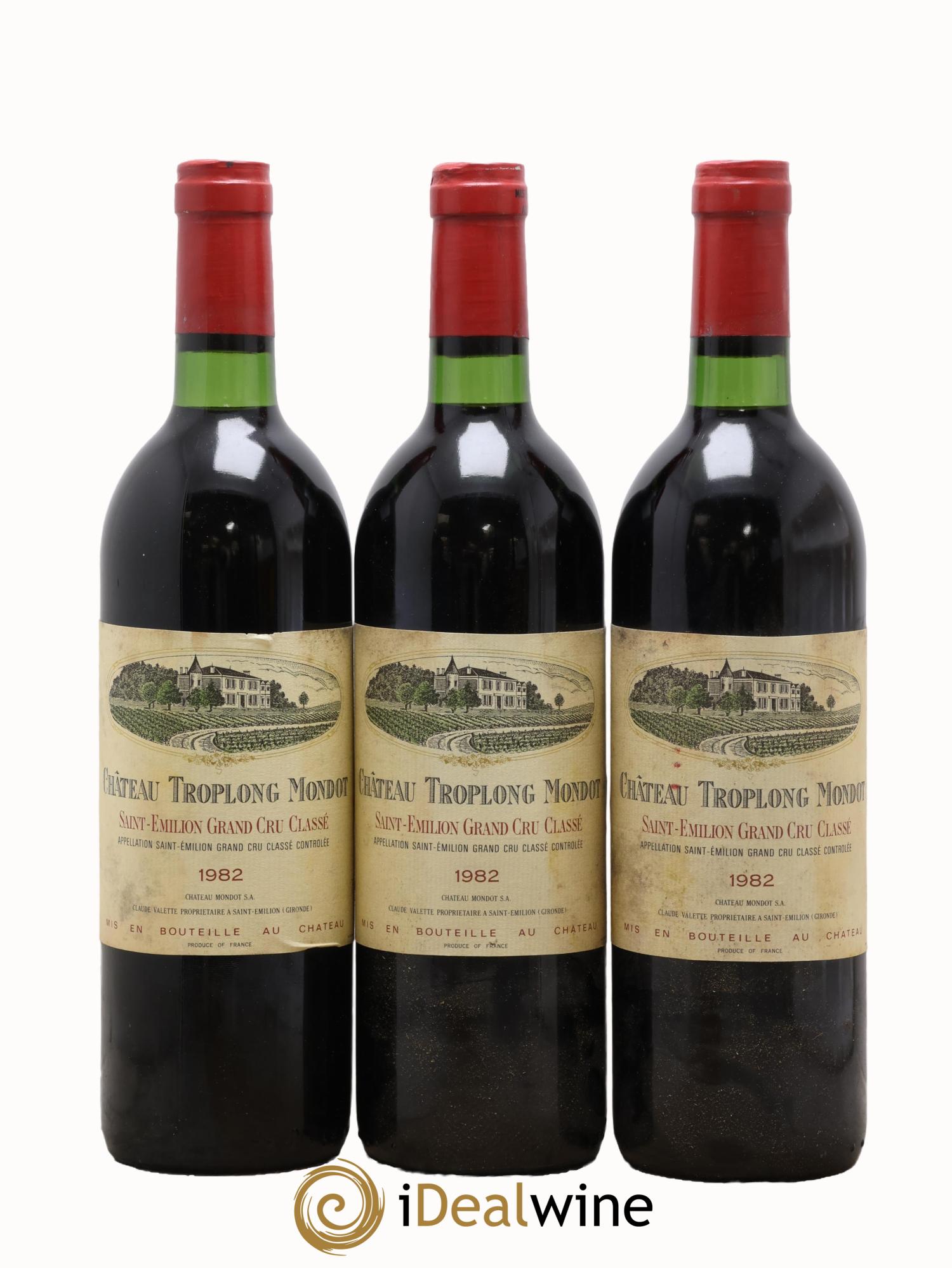 Château Troplong Mondot 1er Grand Cru Classé B 1982 - Lot of 3 bottles - 0