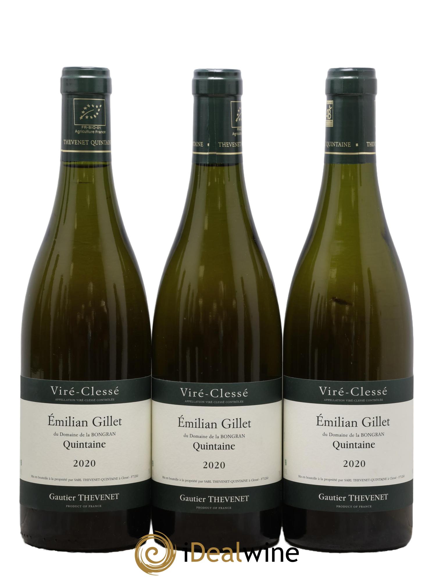 Viré-Clessé Emilian Gillet Domaine de la Bongran (J.Thevenet) 2020 - Lot de 3 bouteilles - 0