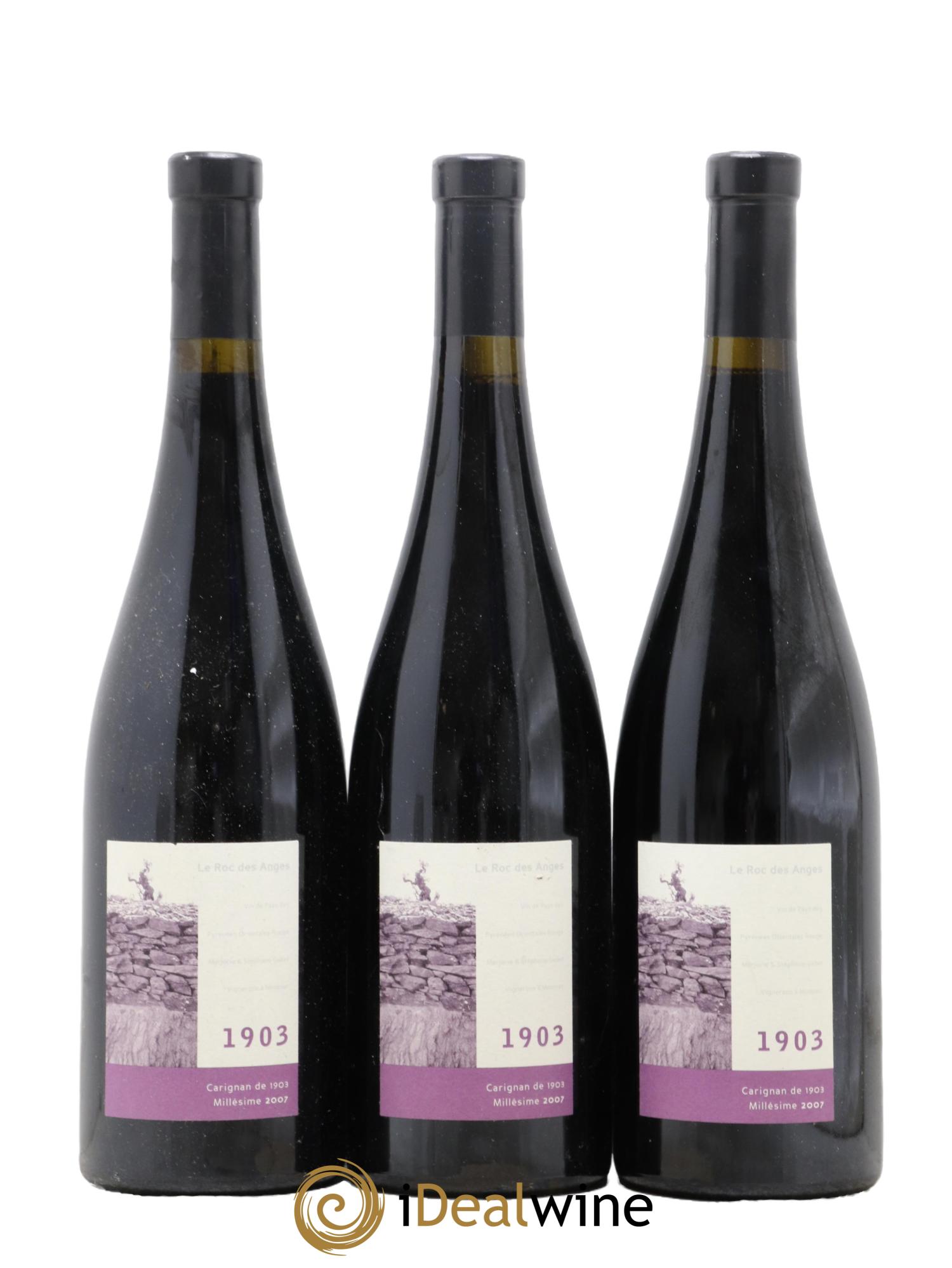 Côtes Catalanes Roc des Anges Carignan 1903 Marjorie et Stéphane Gallet 2007 - Lot de 3 bouteilles - 0