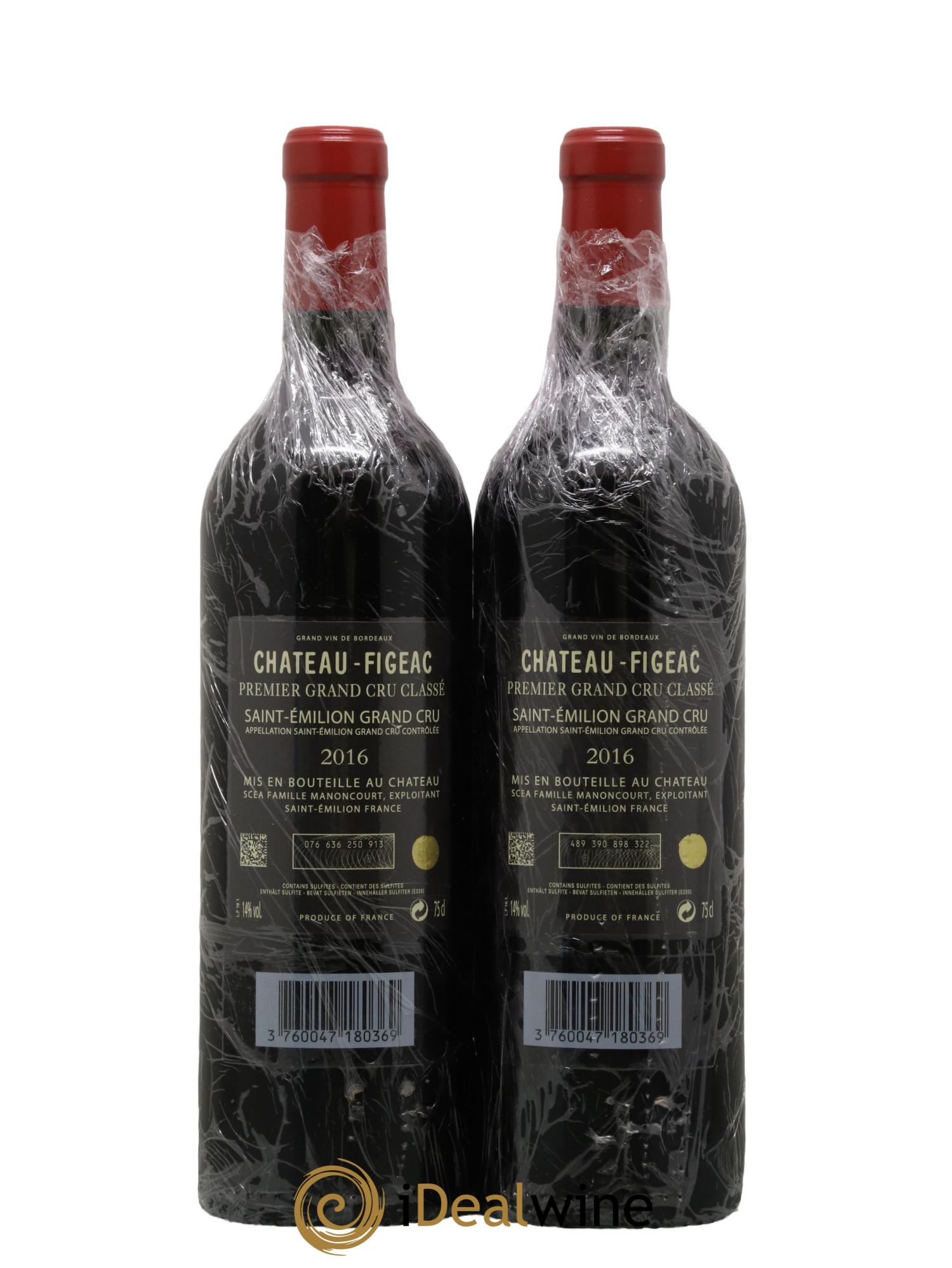 Château Figeac 1er Grand Cru Classé A 2016 - Lot de 2 bouteilles - 1