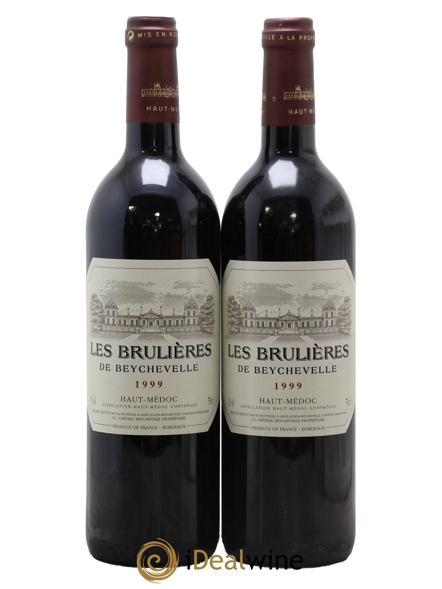 Haut Médoc Les Brulières De Beychevelle 1999 - Posten von 2 Flaschen - 0