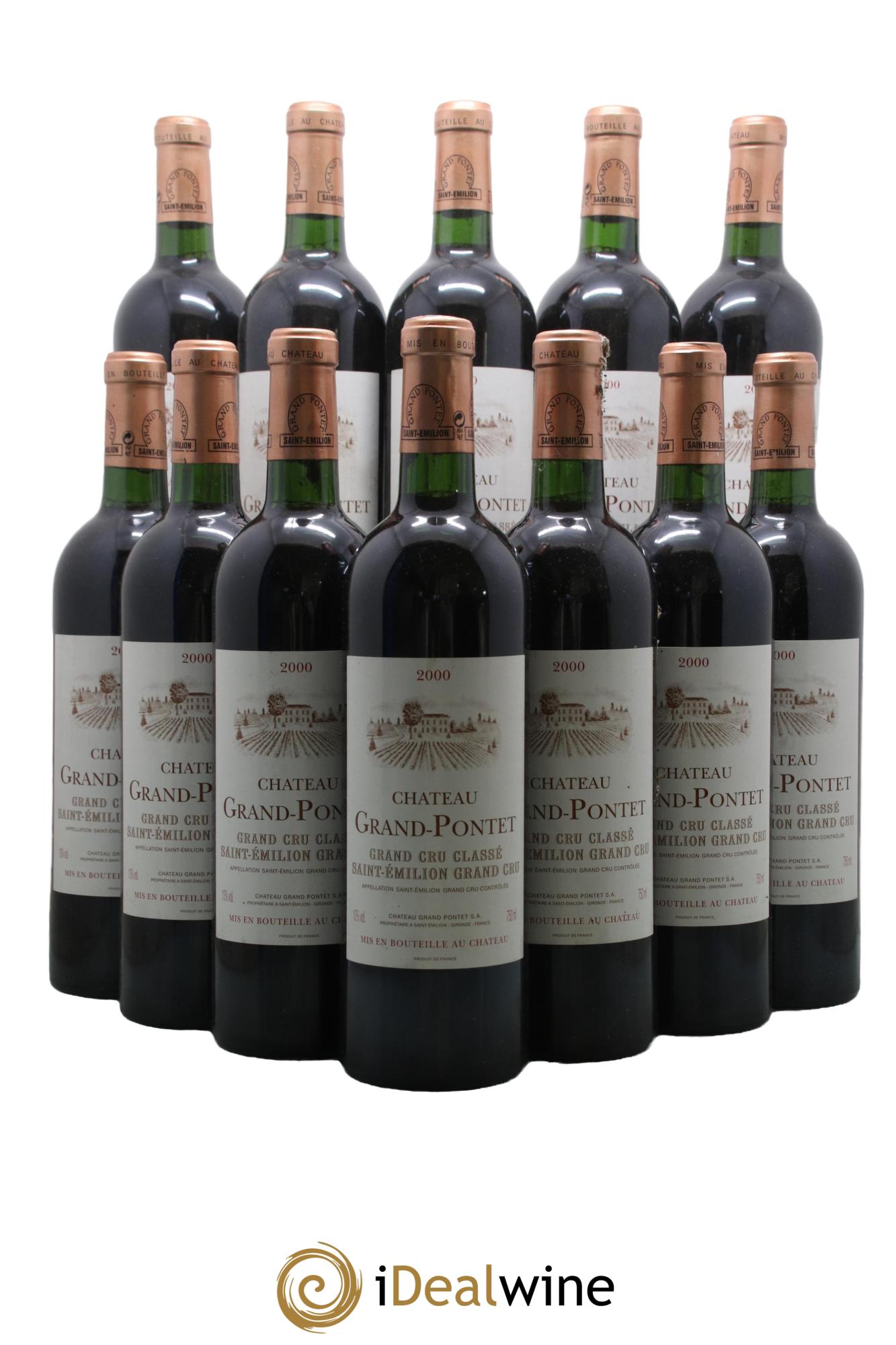 Château Grand Pontet Grand Cru Classé 2000 - Lot de 12 bouteilles - 0