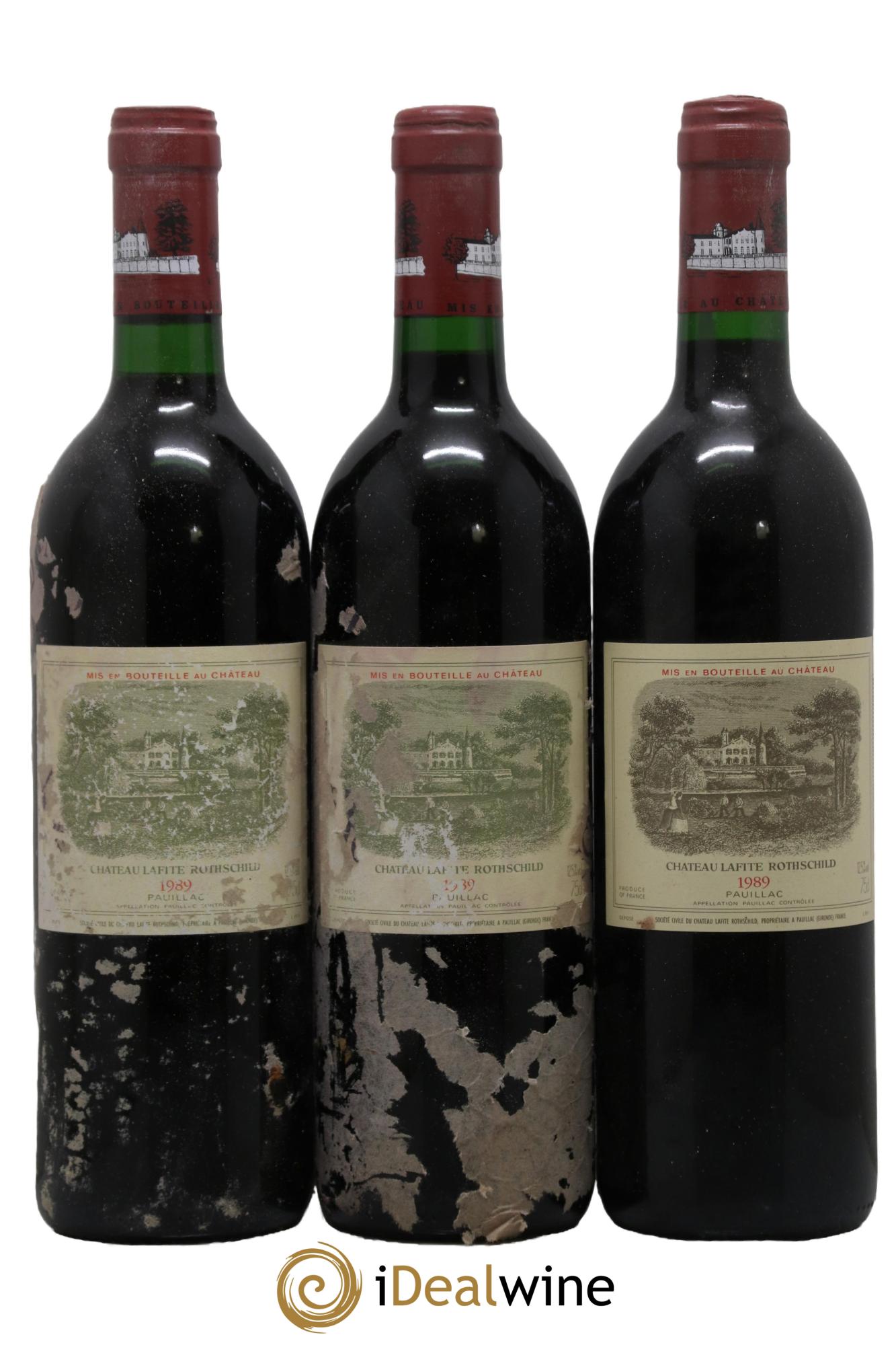 Château Lafite Rothschild 1er Grand Cru Classé 1989 - Lotto di 3 bottiglie - 0