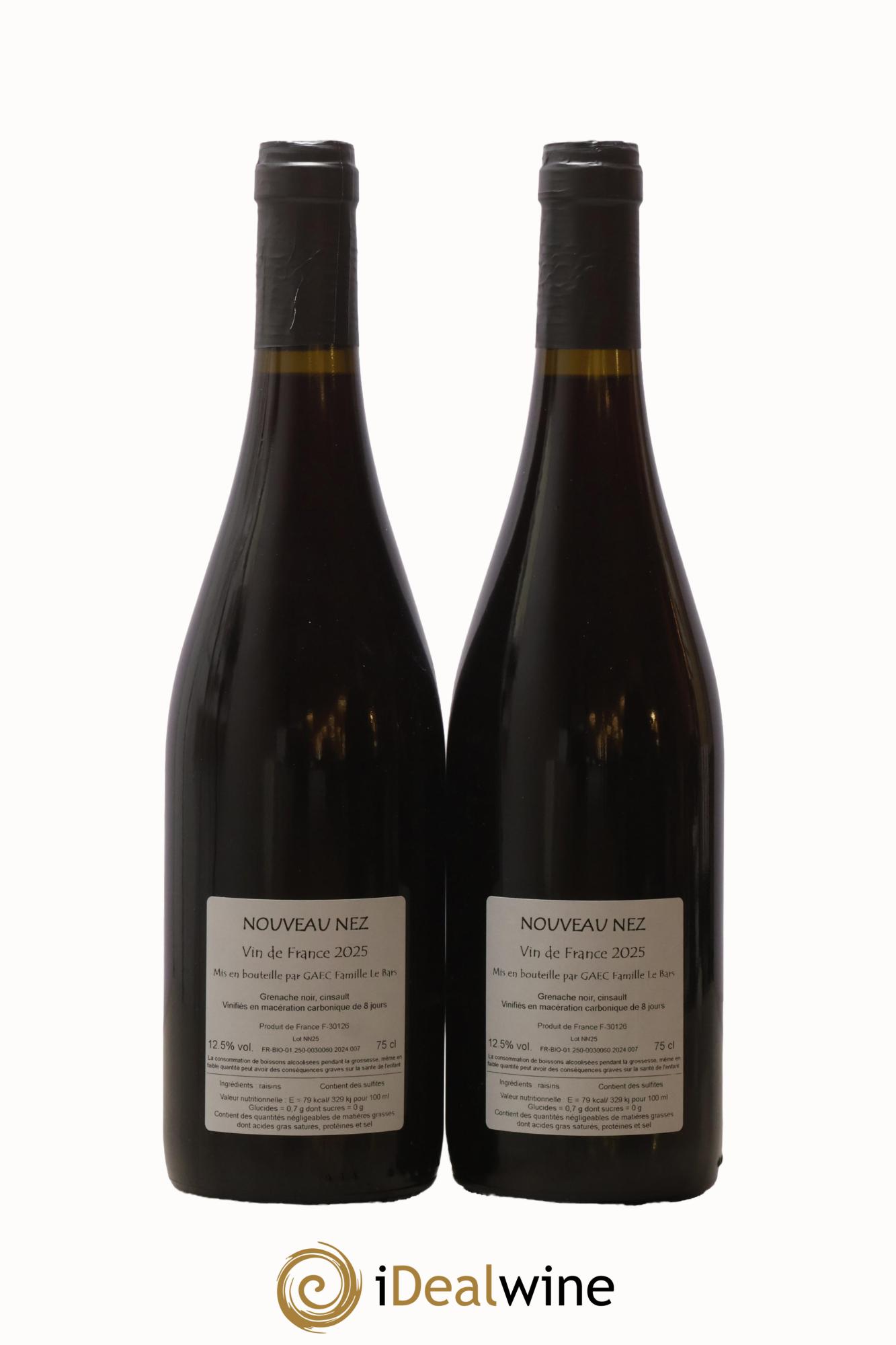 Vin de France Nouveau Nez Romain Le Bars  2025 - Lot de 2 bouteilles - 1