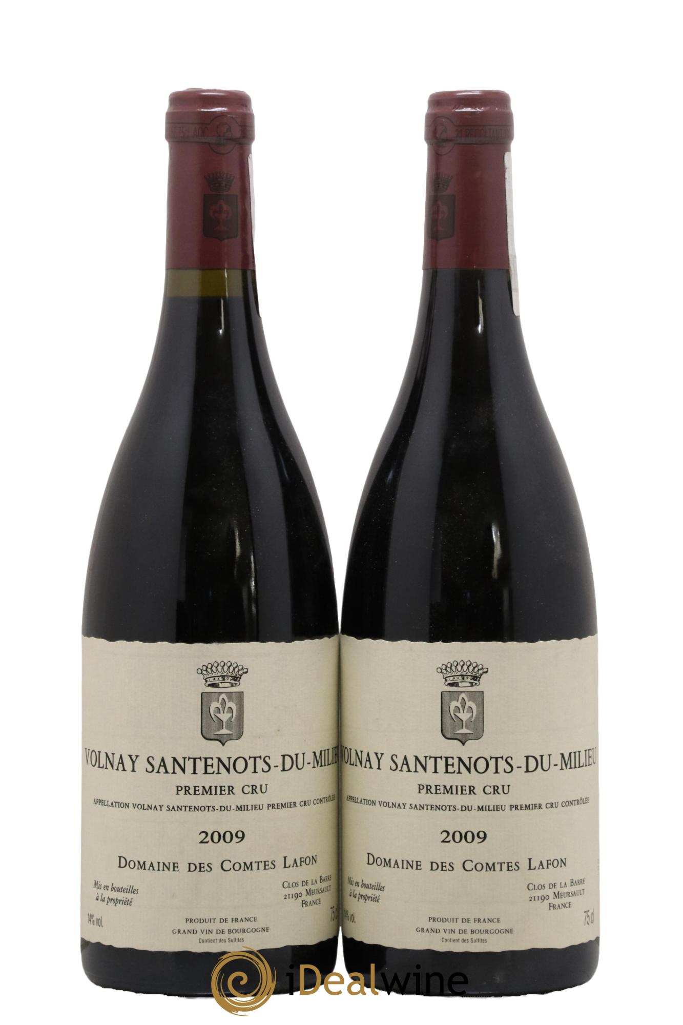 Volnay 1er Cru Santenots du Milieu Comtes Lafon (Domaine des) 2009 - Lotto di 2 bottiglie - 0