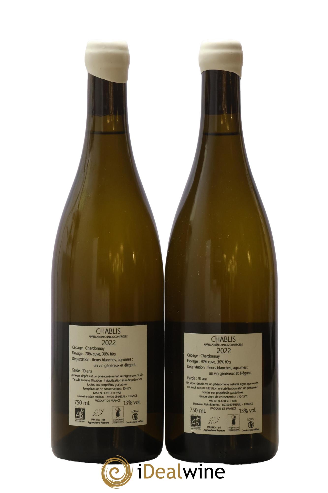 Chablis Alain Mathias 2022 - Posten von 2 Flaschen - 1