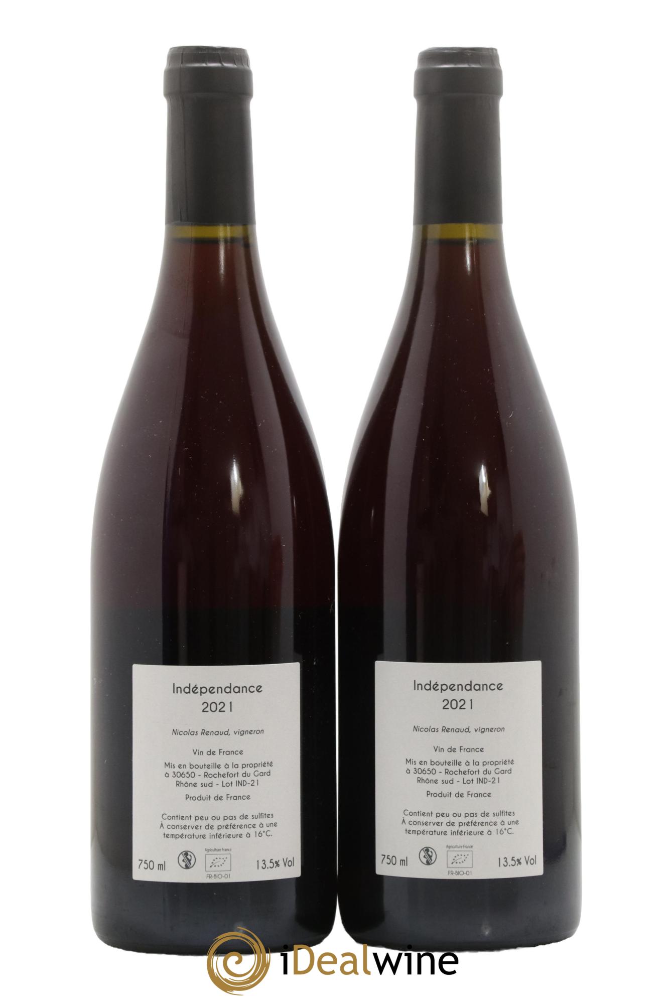 Vin de France Independance Clos des Grillons 2021 - Lot de 2 bouteilles - 1