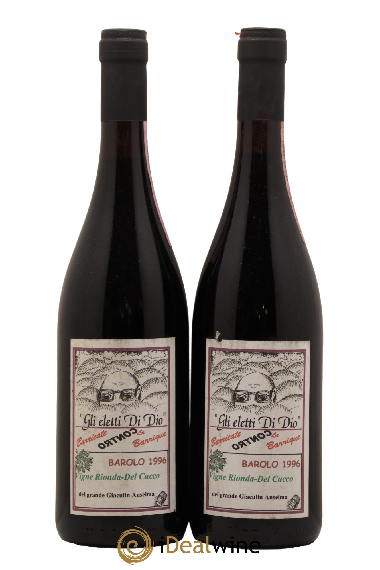 Barolo Vigna Rionda Del Cucco Gli Elleti di Dio Anselma 1996 - Lot de 2 bouteilles - 0