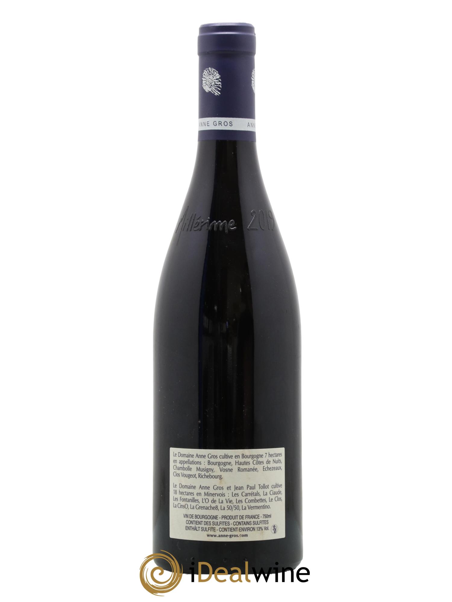 Clos de Vougeot Grand Cru Le Grand Maupertui Anne Gros 2019 - Lot de 1 bouteille - 1