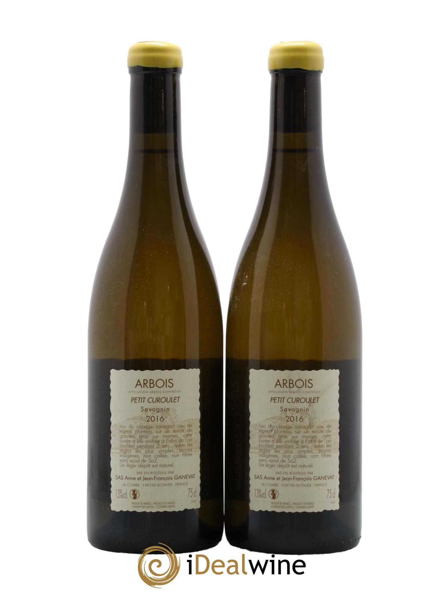 Arbois Petit Curoulet Anne et Jean François Ganevat 2016 - Lot of 2 bottles - 1