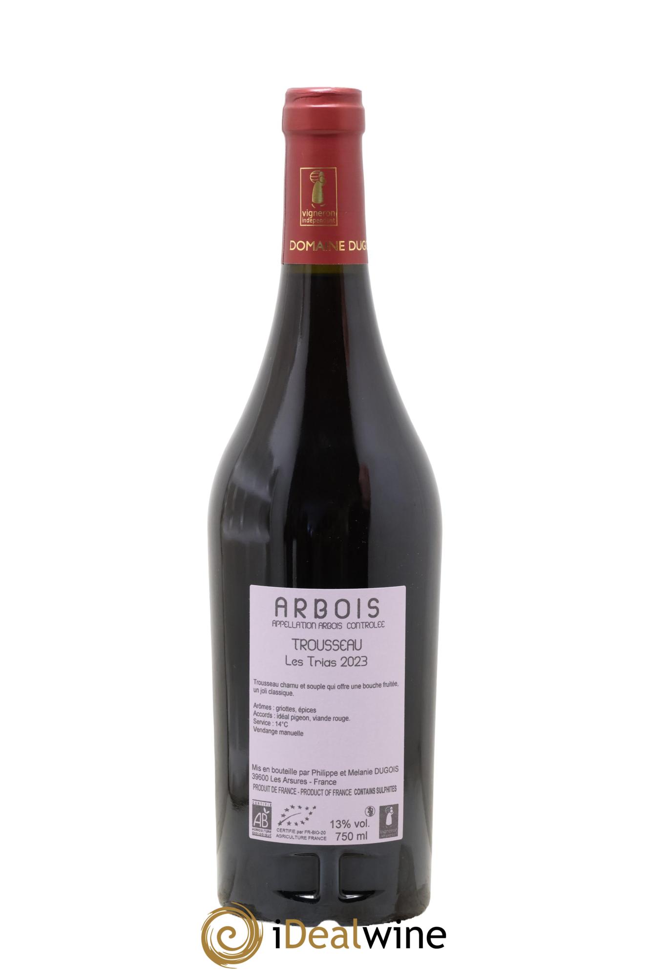 Arbois Trousseau Les Trias Domaine Dugois 2023 - Lot de 1 bouteille - 1