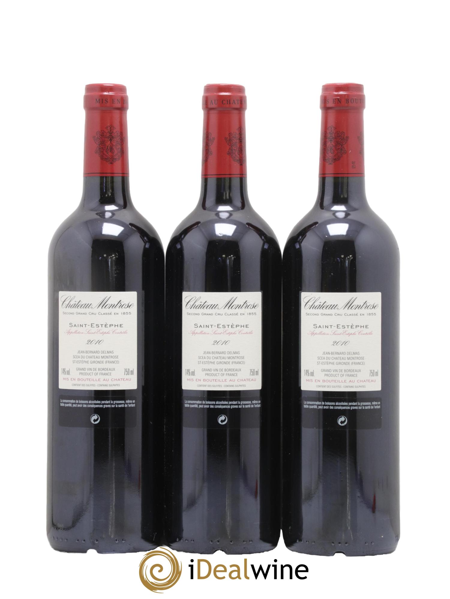 Château Montrose 2ème Grand Cru Classé 2010 - Lot de 3 bouteilles - 1