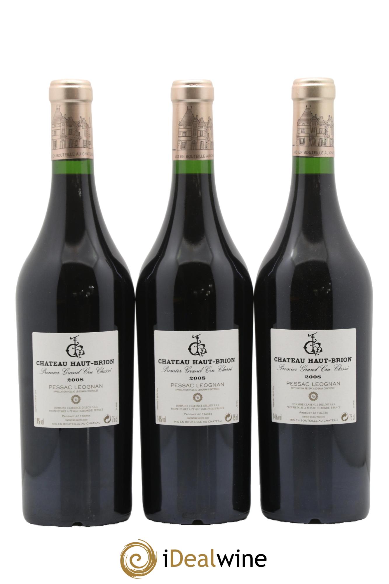 Château Haut Brion 1er Grand Cru Classé 2008 - Lot de 12 bouteilles - 6