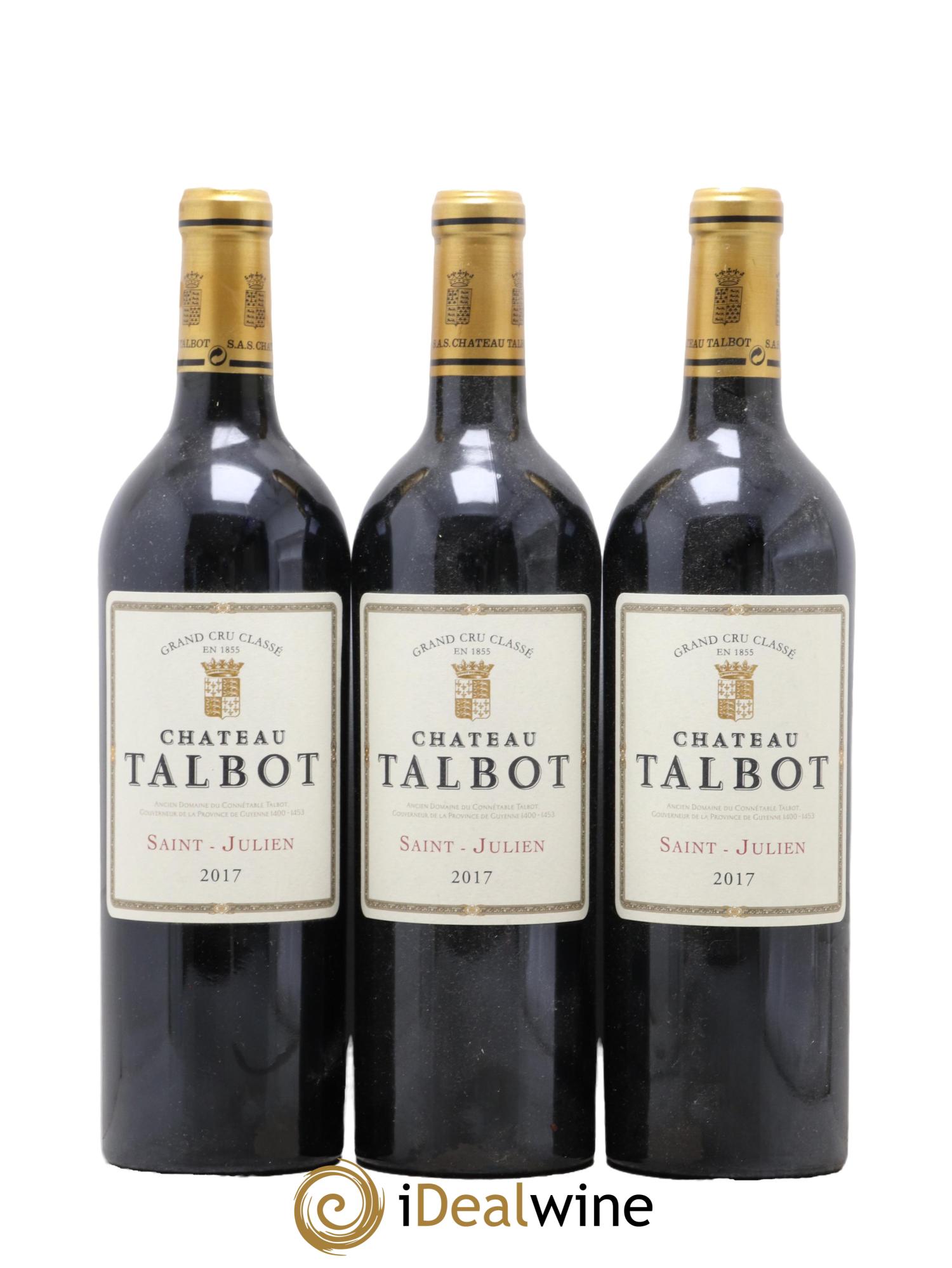 Château Talbot 4ème Grand Cru Classé 2017 - Lotto di 3 bottiglie - 0