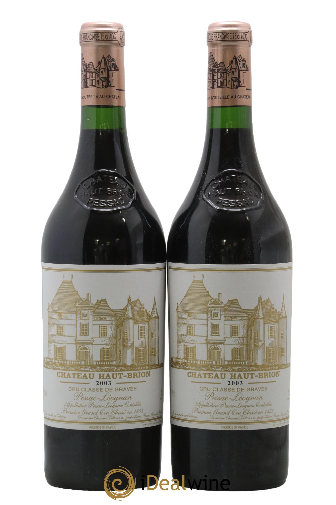 Château Haut Brion 1er Grand Cru Classé 2003 - Lot de 2 bouteilles - 0