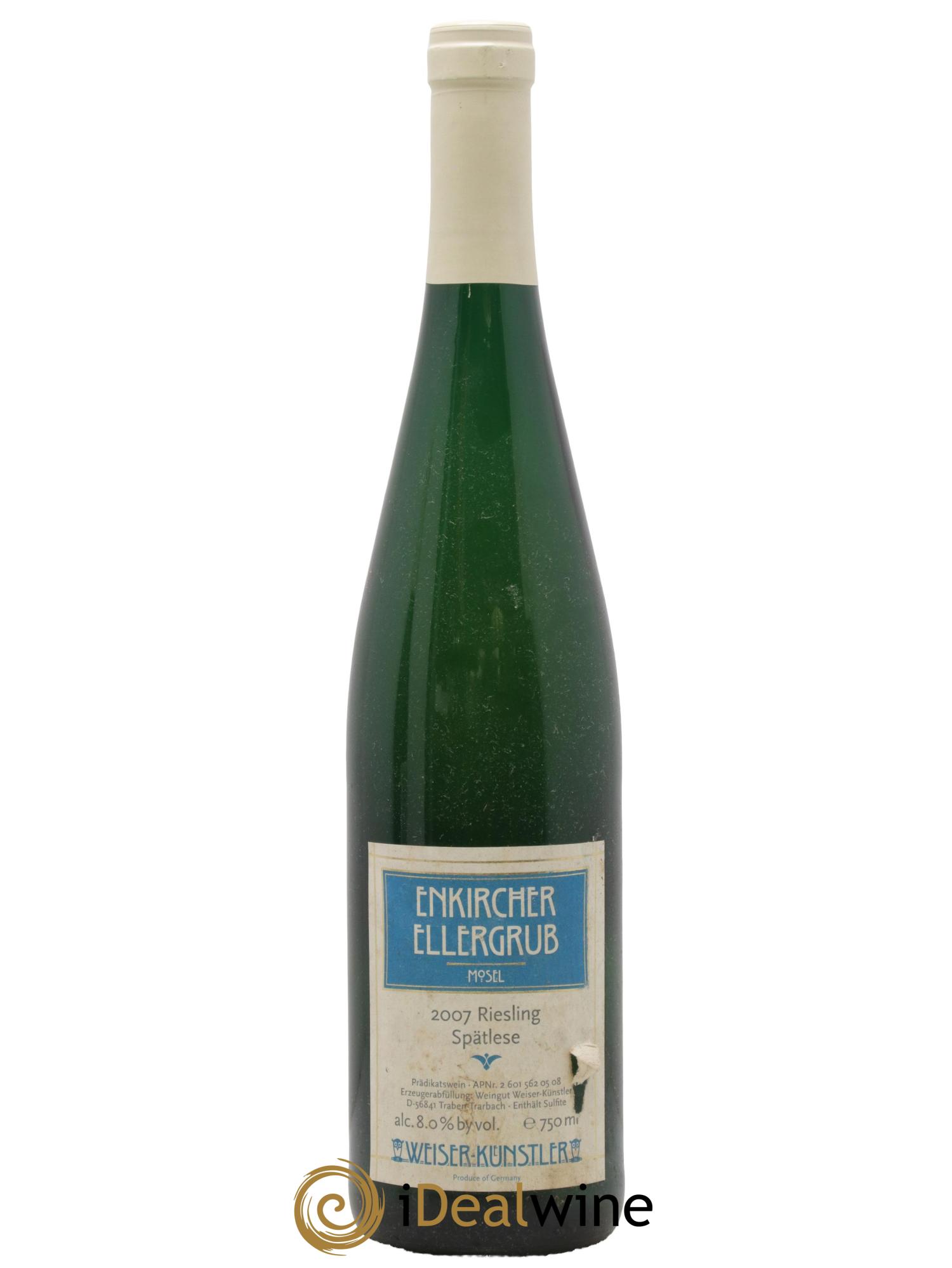 Allemagne Mosel-Saar Enkircher Ellergrub Riesling Spätlese Weiser Künstler 2007 - Lot de 1 bouteille - 0