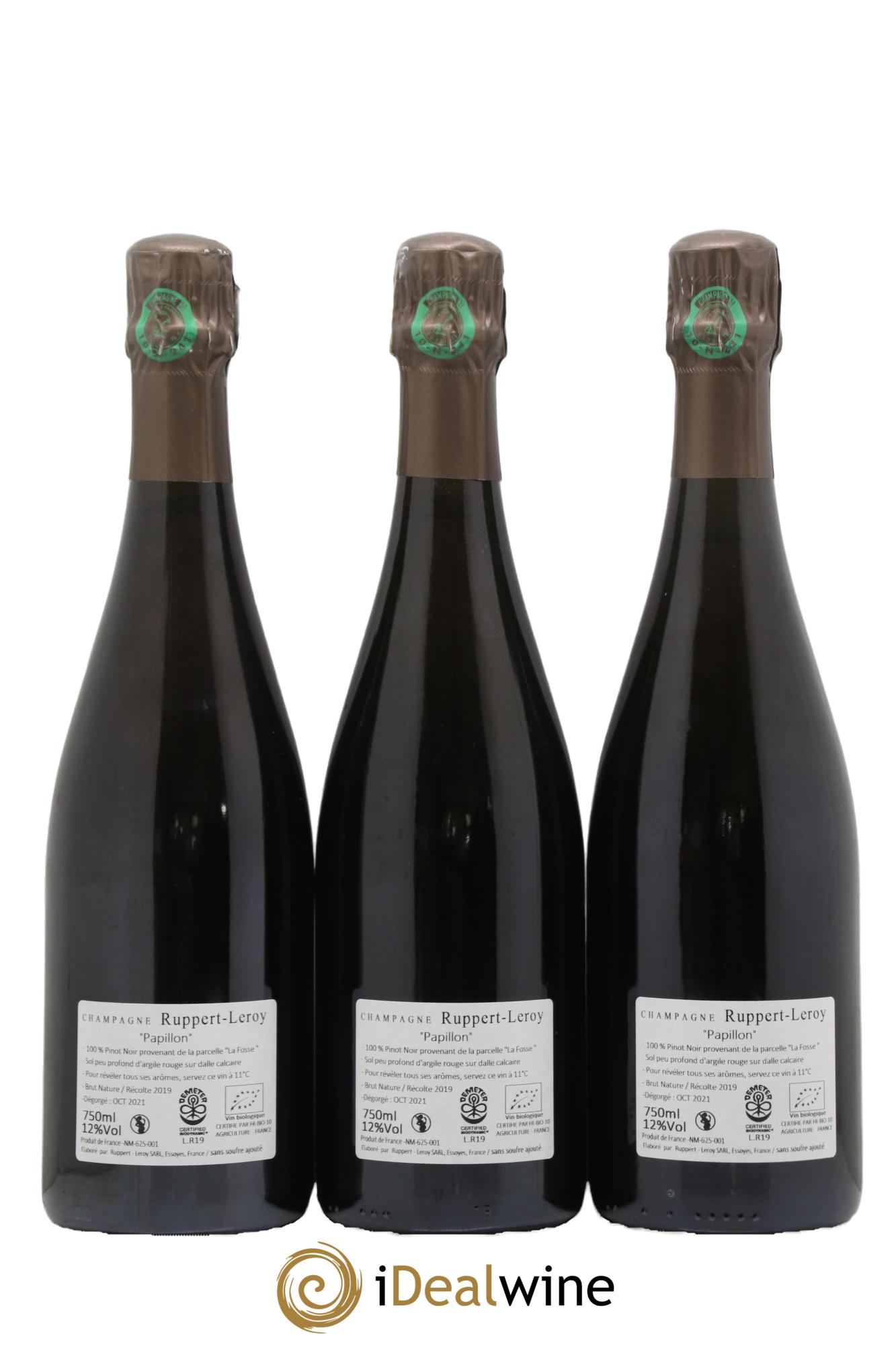 Papillon Brut Nature Ruppert-Leroy (Domaine) 2019 - Lot of 3 bottles - 1