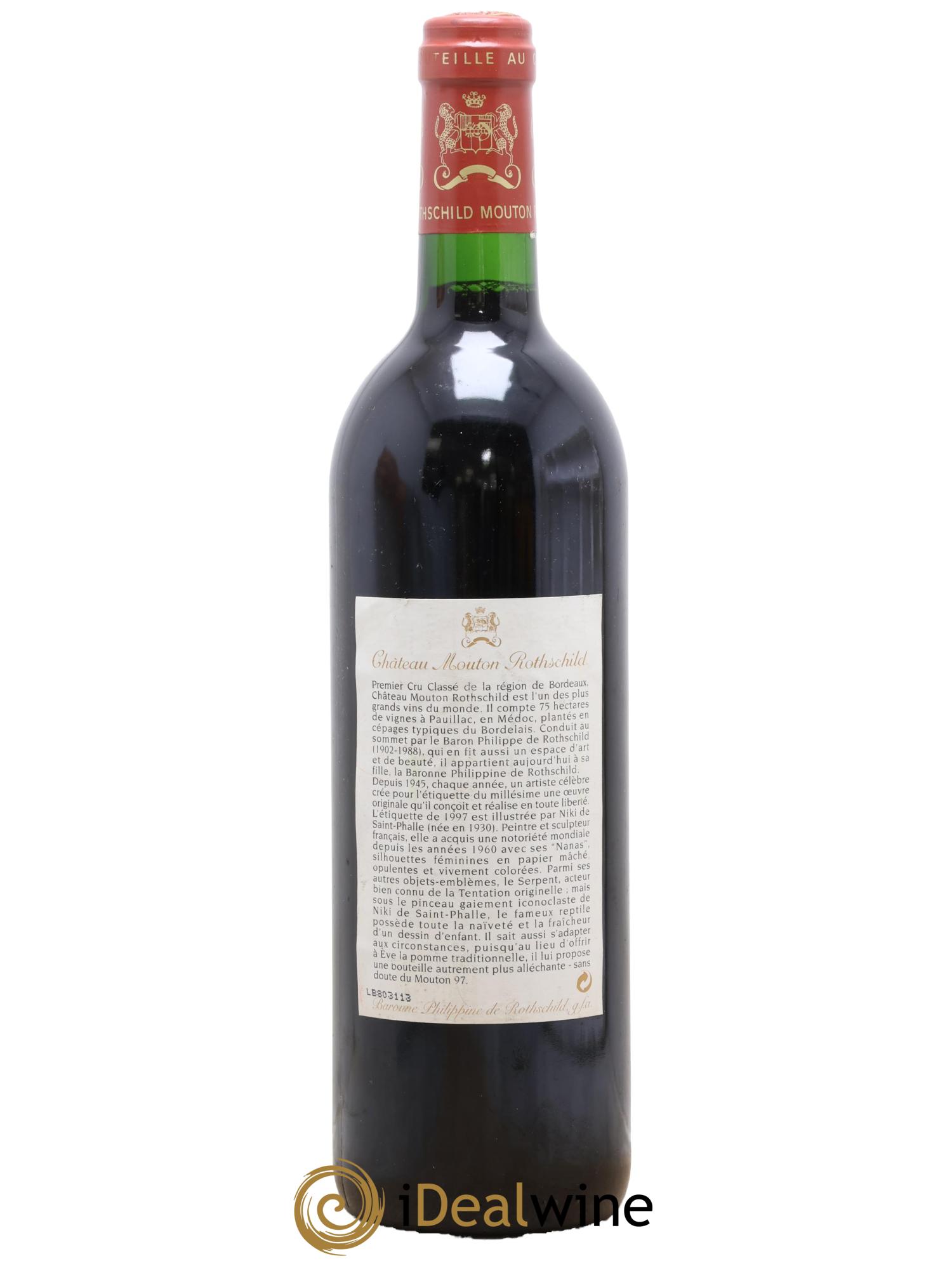 Château Mouton Rothschild 1er Grand Cru Classé 1997 - Lotto di 1 bottiglia - 1