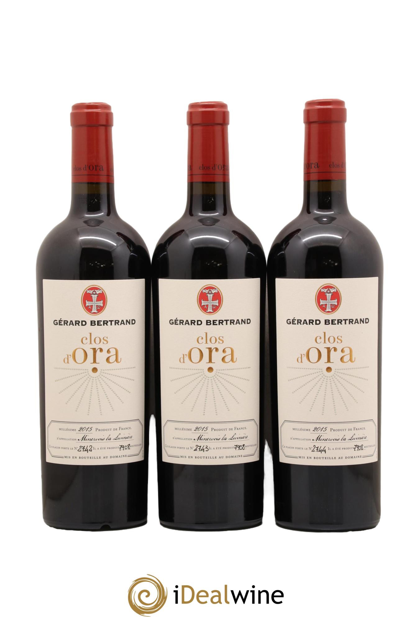 Minervois La Livinière Clos d'Ora Gérard Bertrand  2015 - Lot de 3 bouteilles - 1
