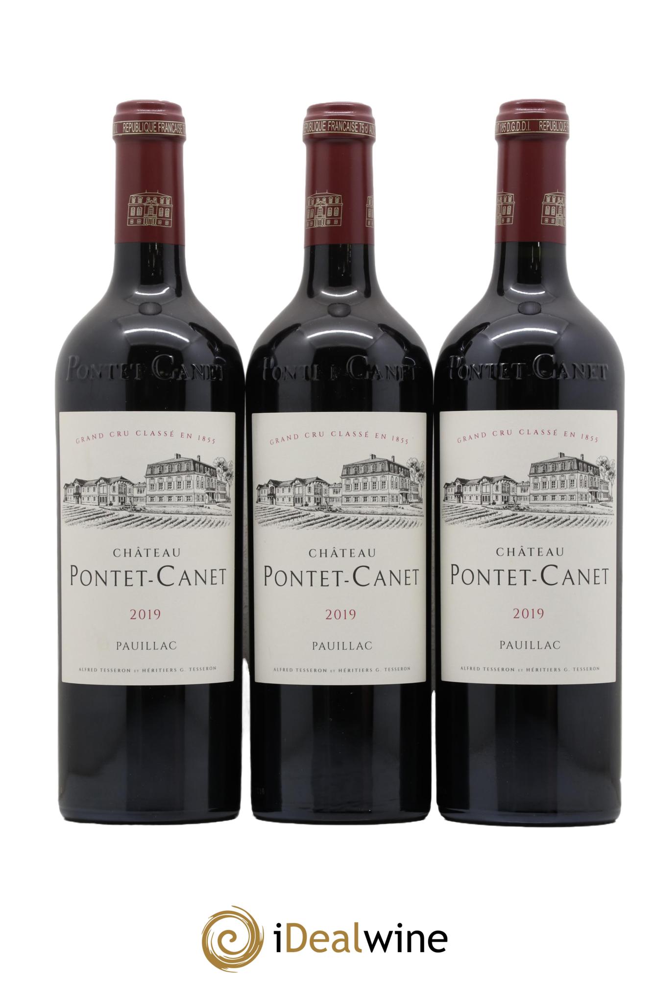Château Pontet Canet 5ème Grand Cru Classé 2019 - Lot de 3 bouteilles - 0