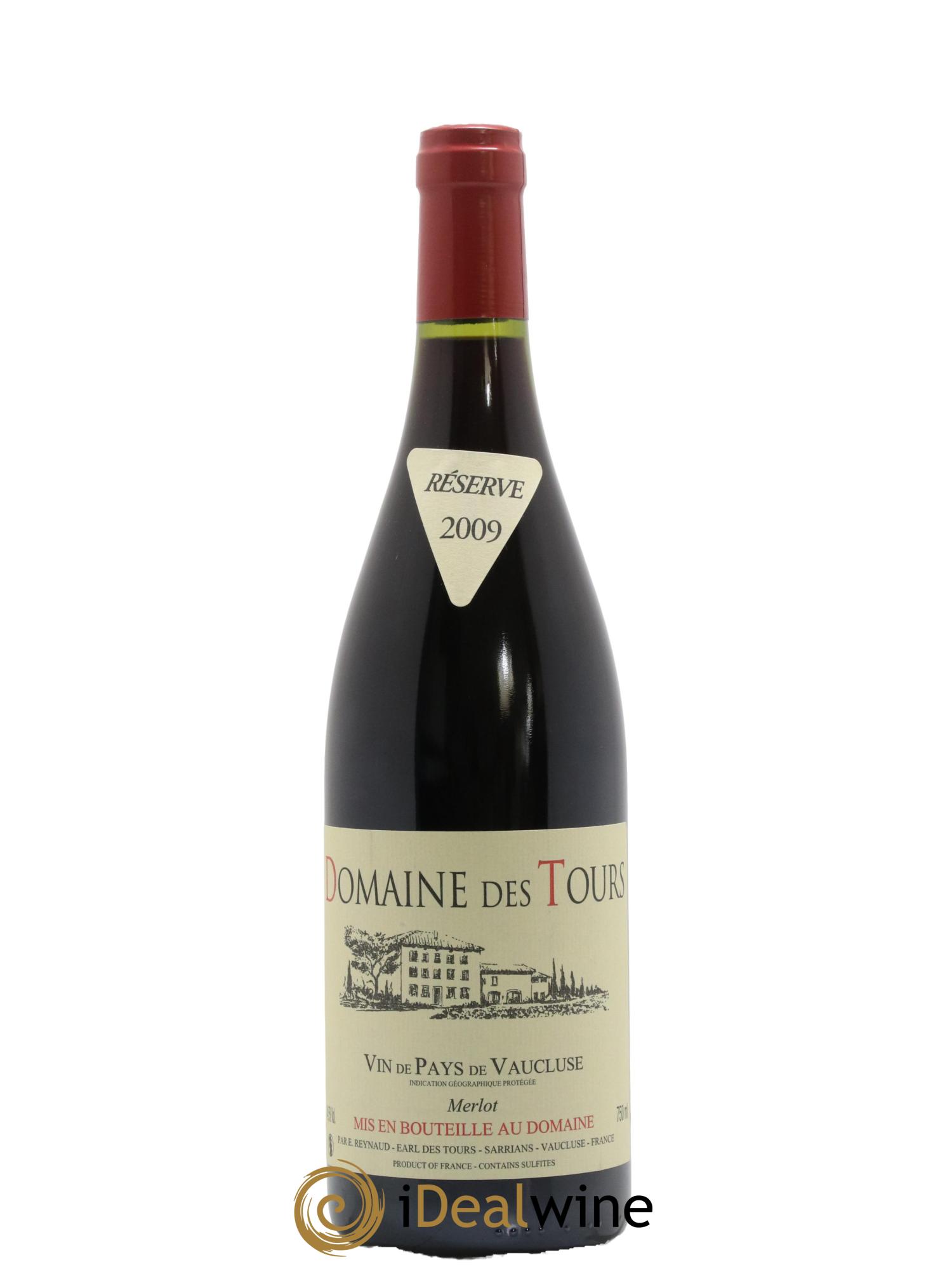 Vaucluse Domaine des Tours Merlot Emmanuel Reynaud 2009 - Lot de 1 bouteille - 0