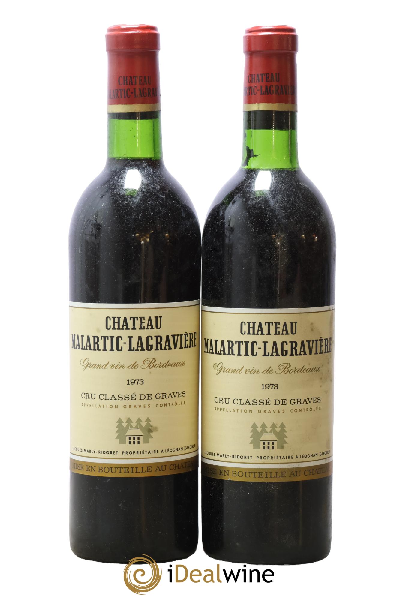 Château Malartic-Lagravière Cru Classé de Graves 1973 - Lot of 2 bottles - 0