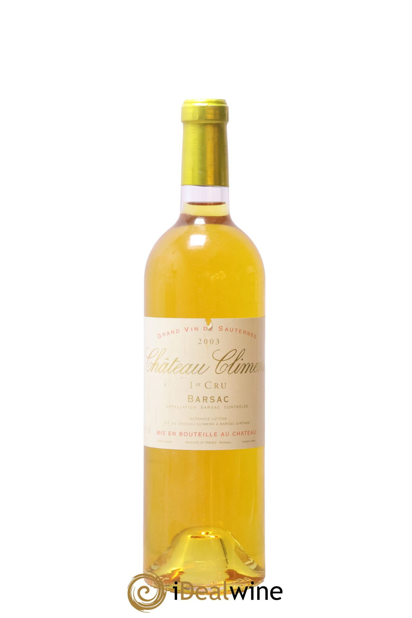 Château Climens 1er Grand Cru Classé 2003 - Lot de 1 bouteille - 0