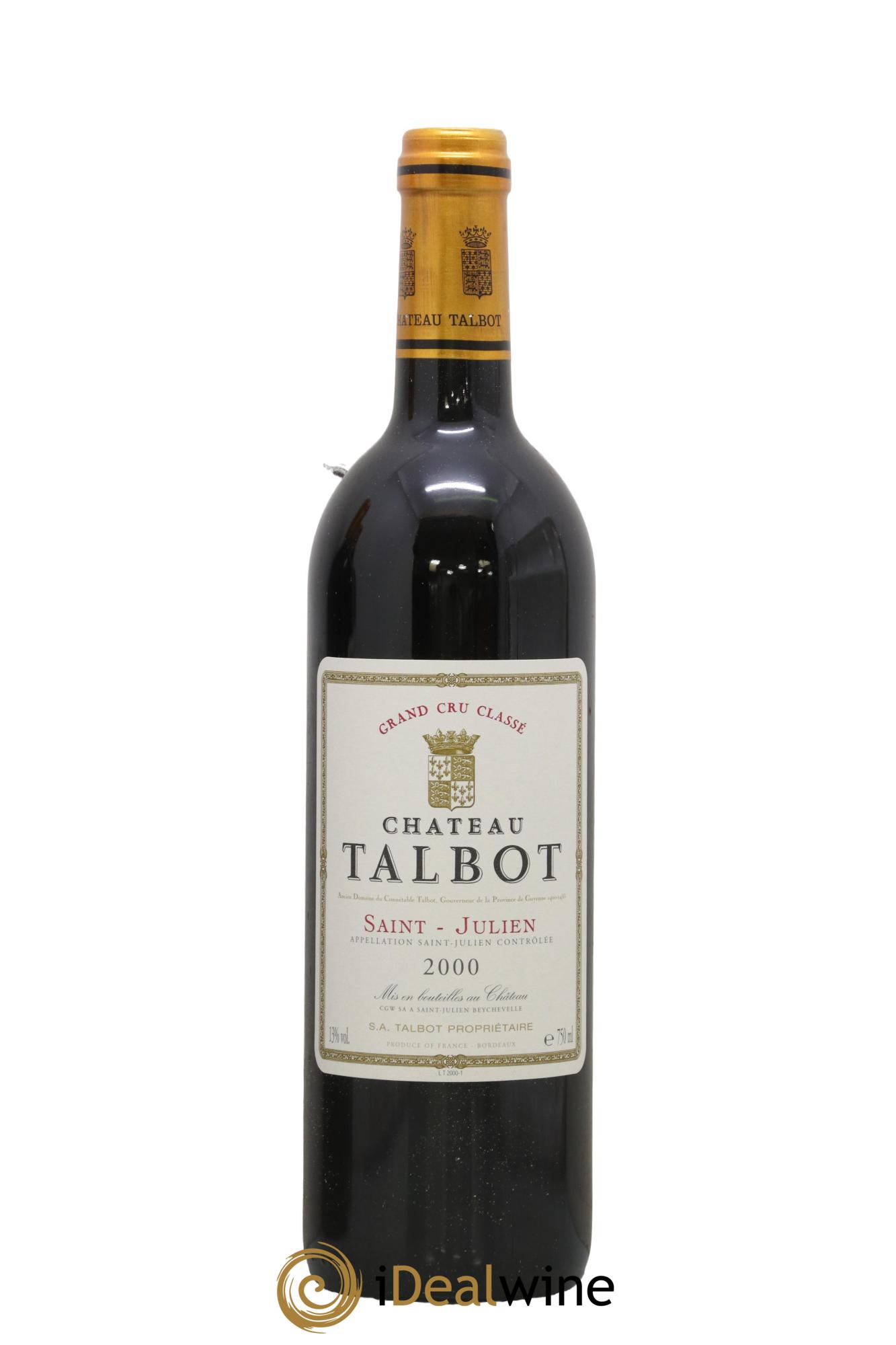 Château Talbot 4ème Grand Cru Classé 2000 - Lot de 1 bouteille - 0