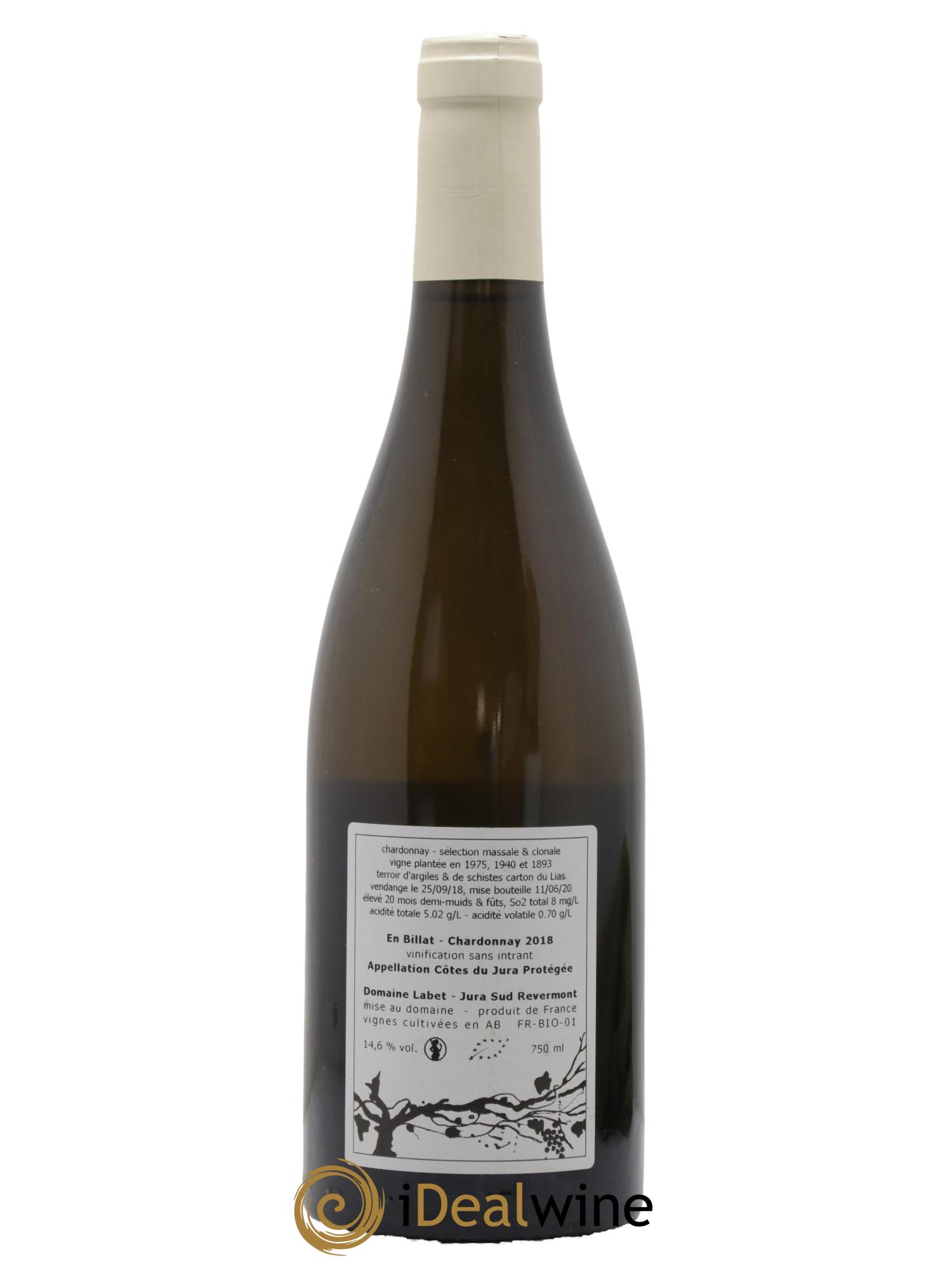 Côtes du Jura Chardonnay En Billat Labet (Domaine) 2018 - Lot de 1 bouteille - 1
