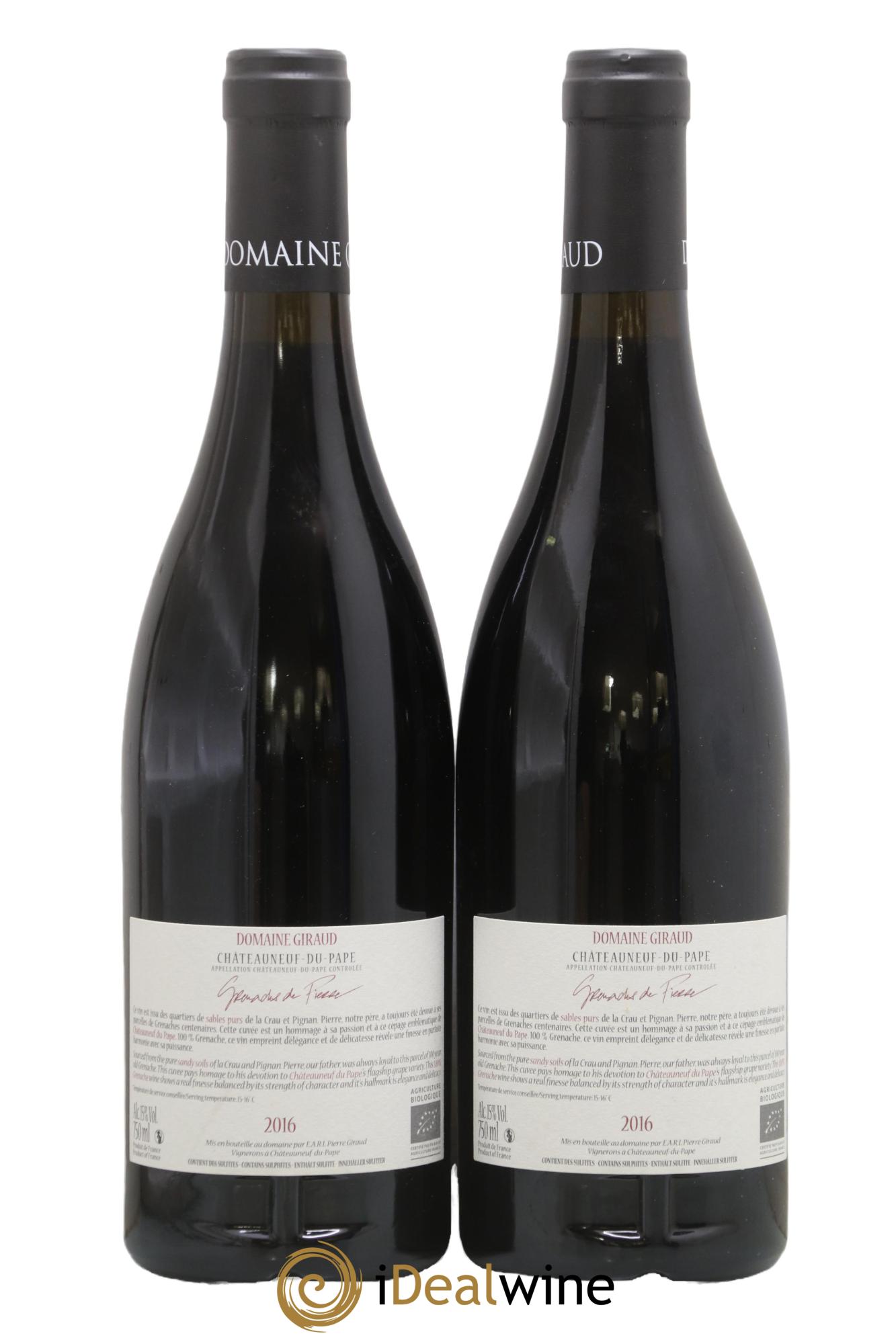 Châteauneuf-du-Pape Les Grenaches De Pierre Giraud (Domaine) 2016 - Lotto di 2 bottiglie - 1