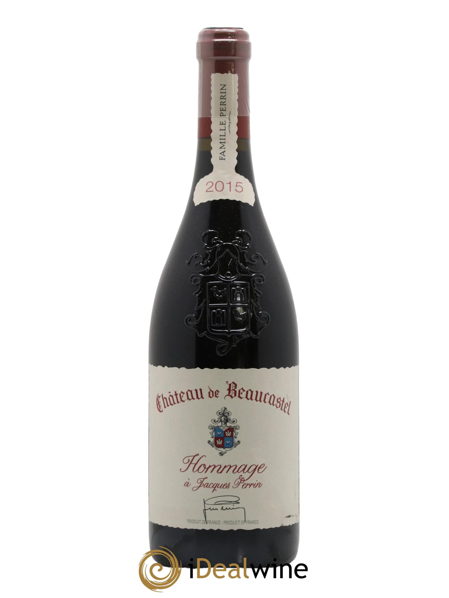 Châteauneuf-du-Pape Château de Beaucastel Hommage à Jacques Perrin Famille Perrin 2015 - Lot de 1 bouteille - 0