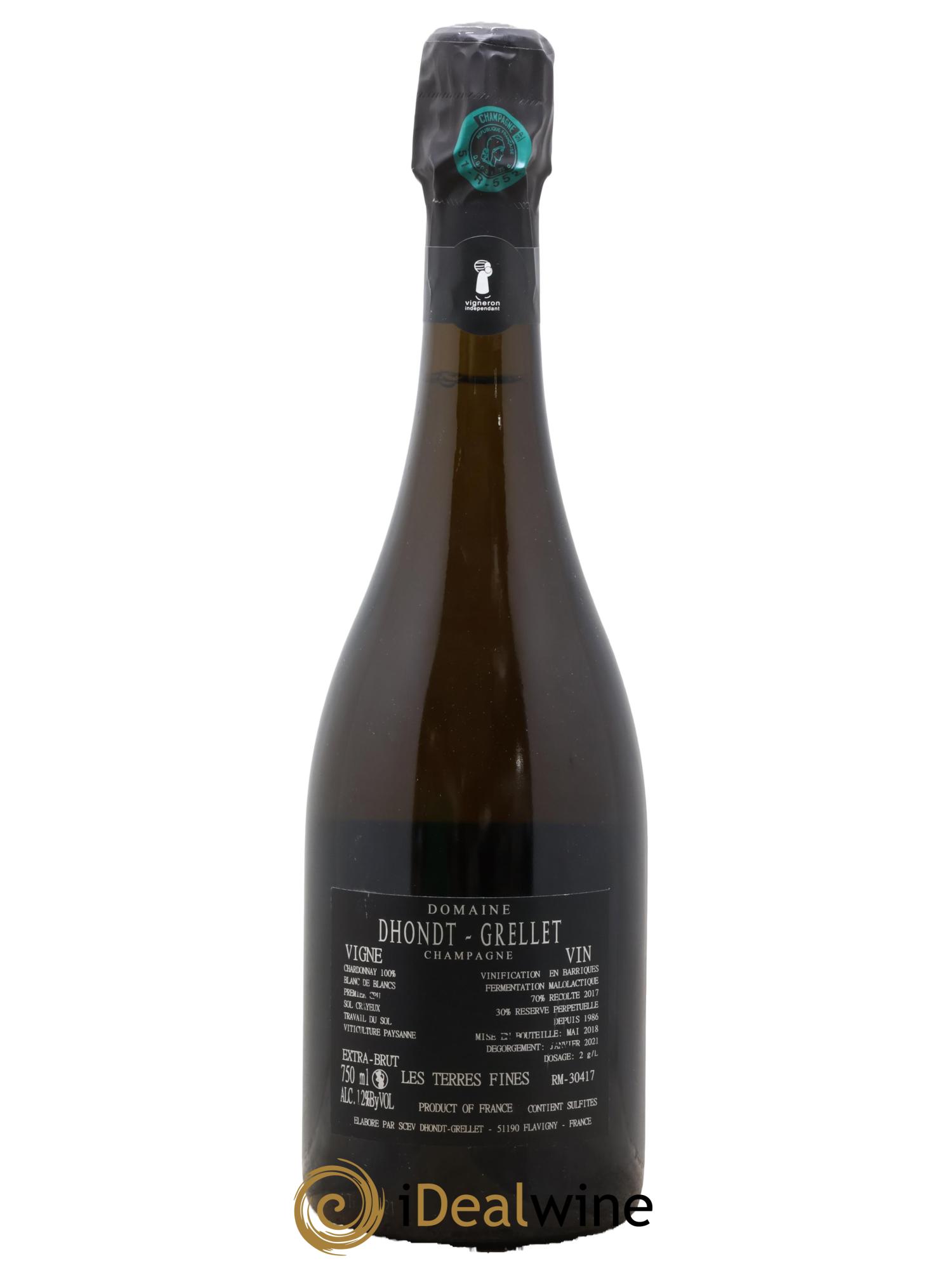 Les Terres Fines Blanc de Blancs Extra-Brut Dhondt Grellet - Lotto di 1 bottiglia - 1