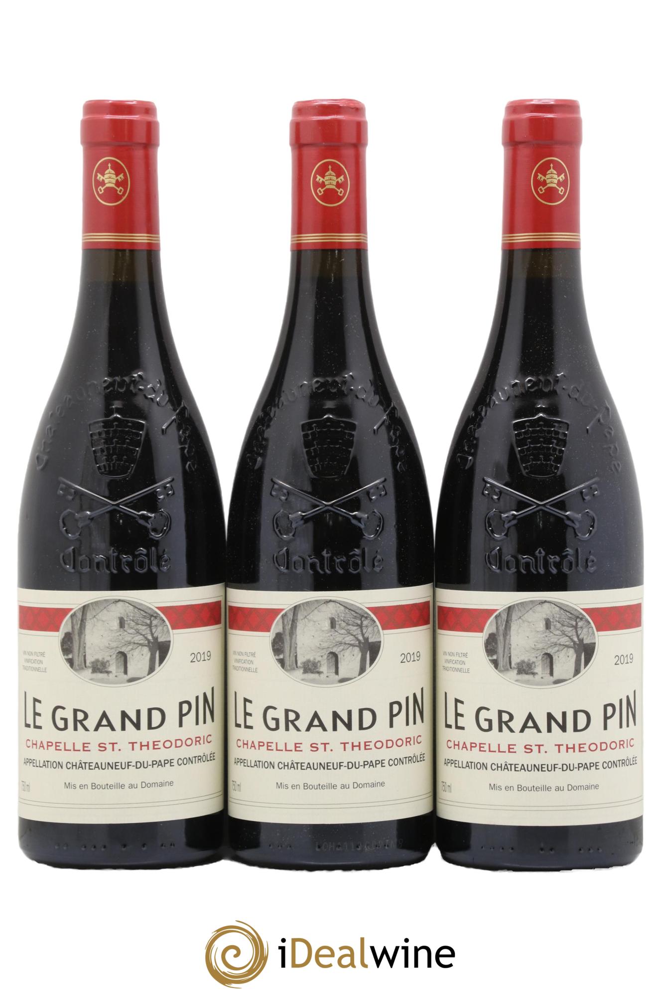 Châteauneuf-du-Pape Le Grand Pin Chapelle Saint-Théodoric 2019 - Lot de 3 bouteilles - 0