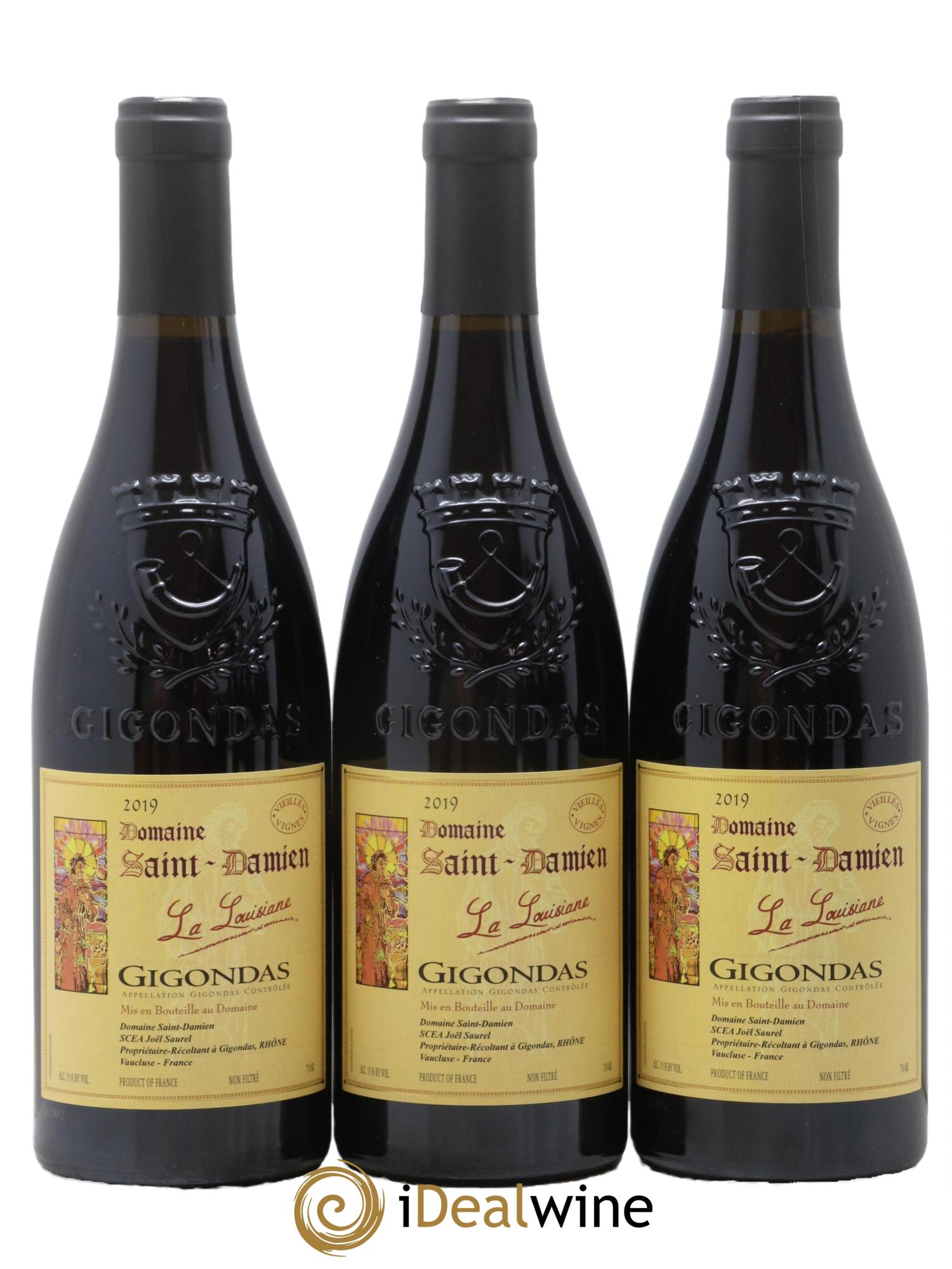 Gigondas Cuvee Louisianne Domaine Saint Damien 2019 - Lot de 3 bouteilles - 0
