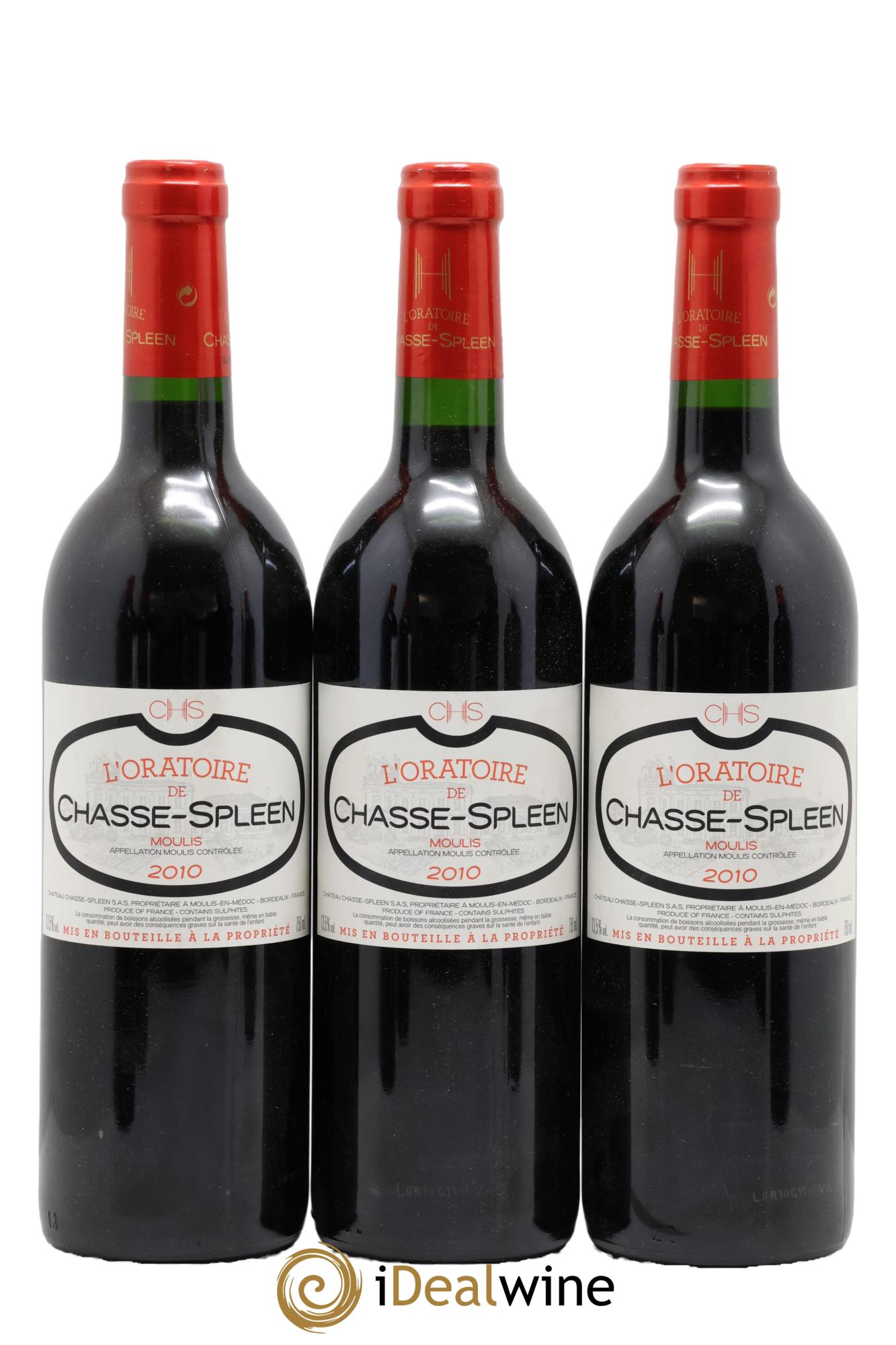 Oratoire de Chasse Spleen Second Vin 2010 - Lotto di 3 bottiglie - 0