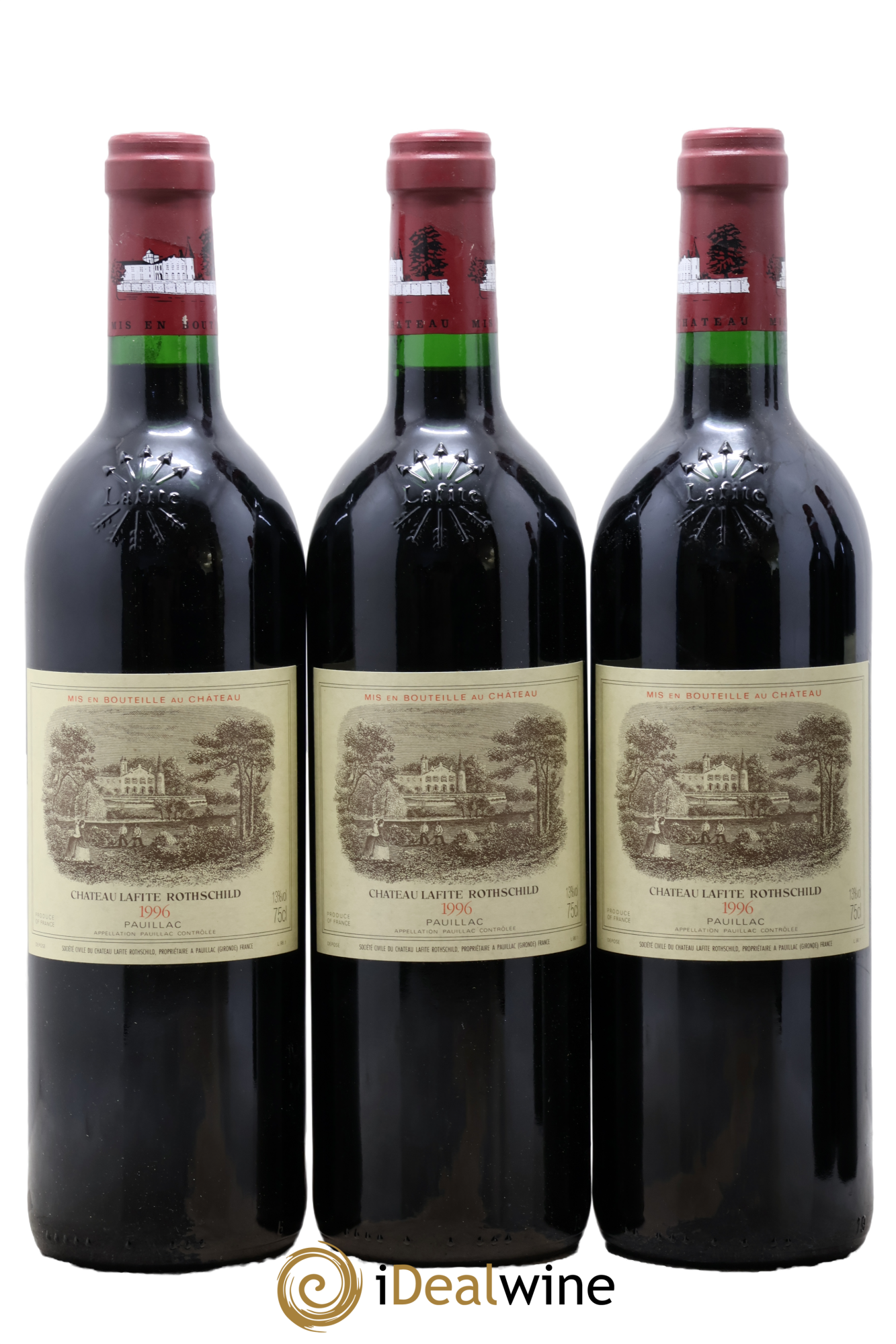 Château Lafite Rothschild 1er Grand Cru Classé 1996 - Lotto di 3 bottiglie - 0