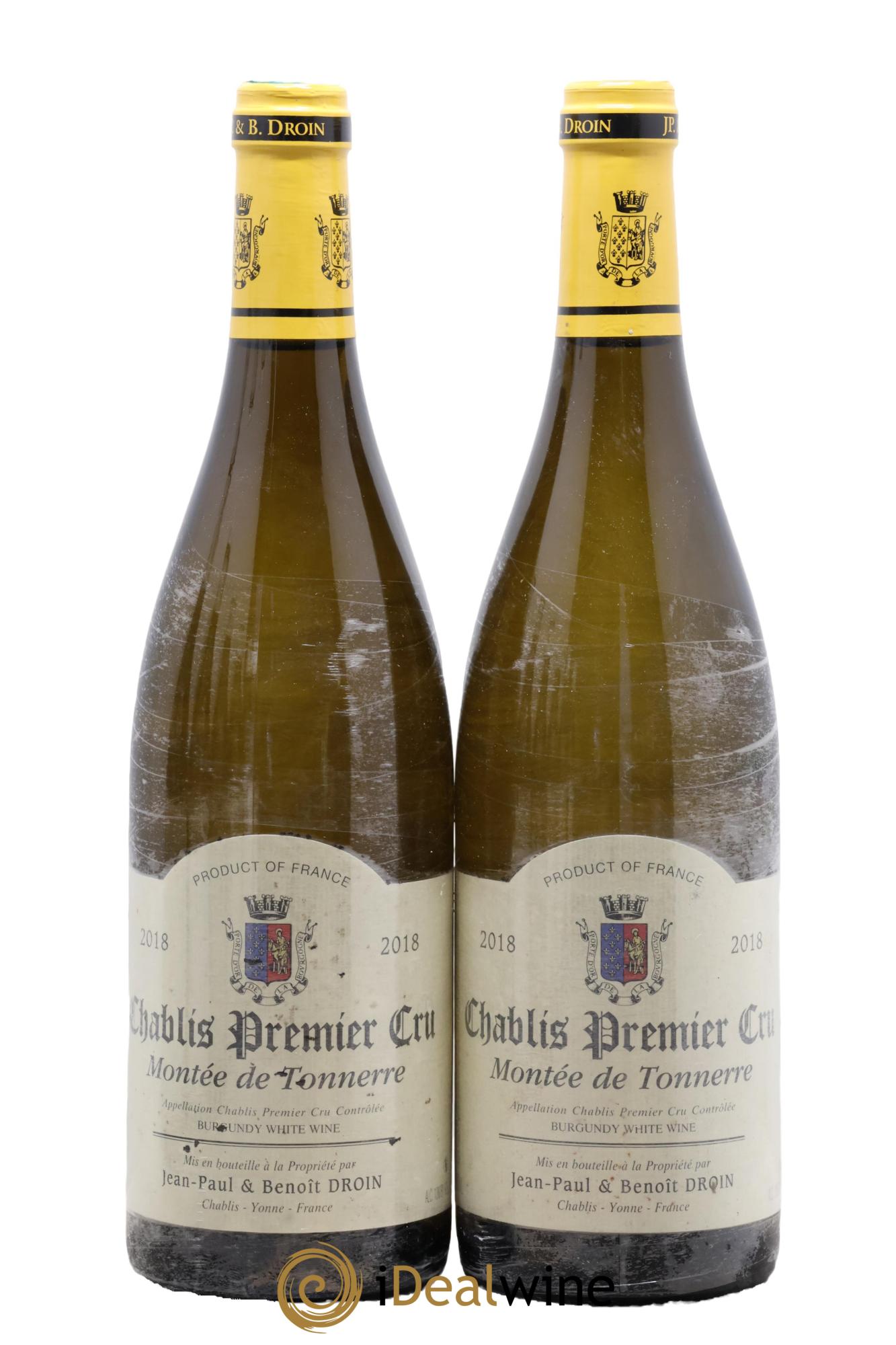 Chablis 1er Cru Montée de Tonnerre Jean-Paul & Benoît Droin (Domaine) 2018 - Lot of 2 bottles - 0