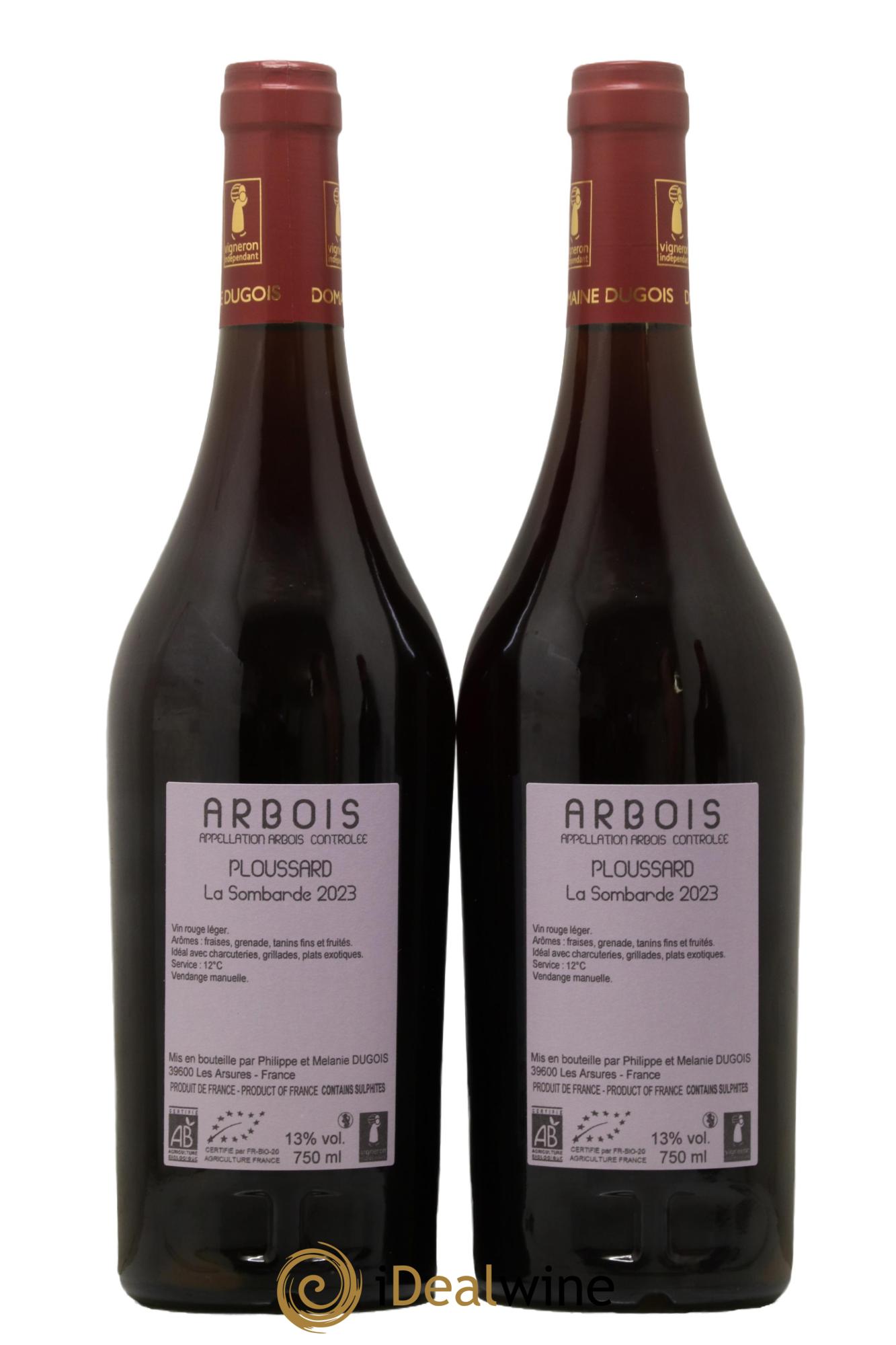 Côtes du Jura Domaine Dugois Ploussard La Sombarde 2023 - Lot de 2 bouteilles - 1