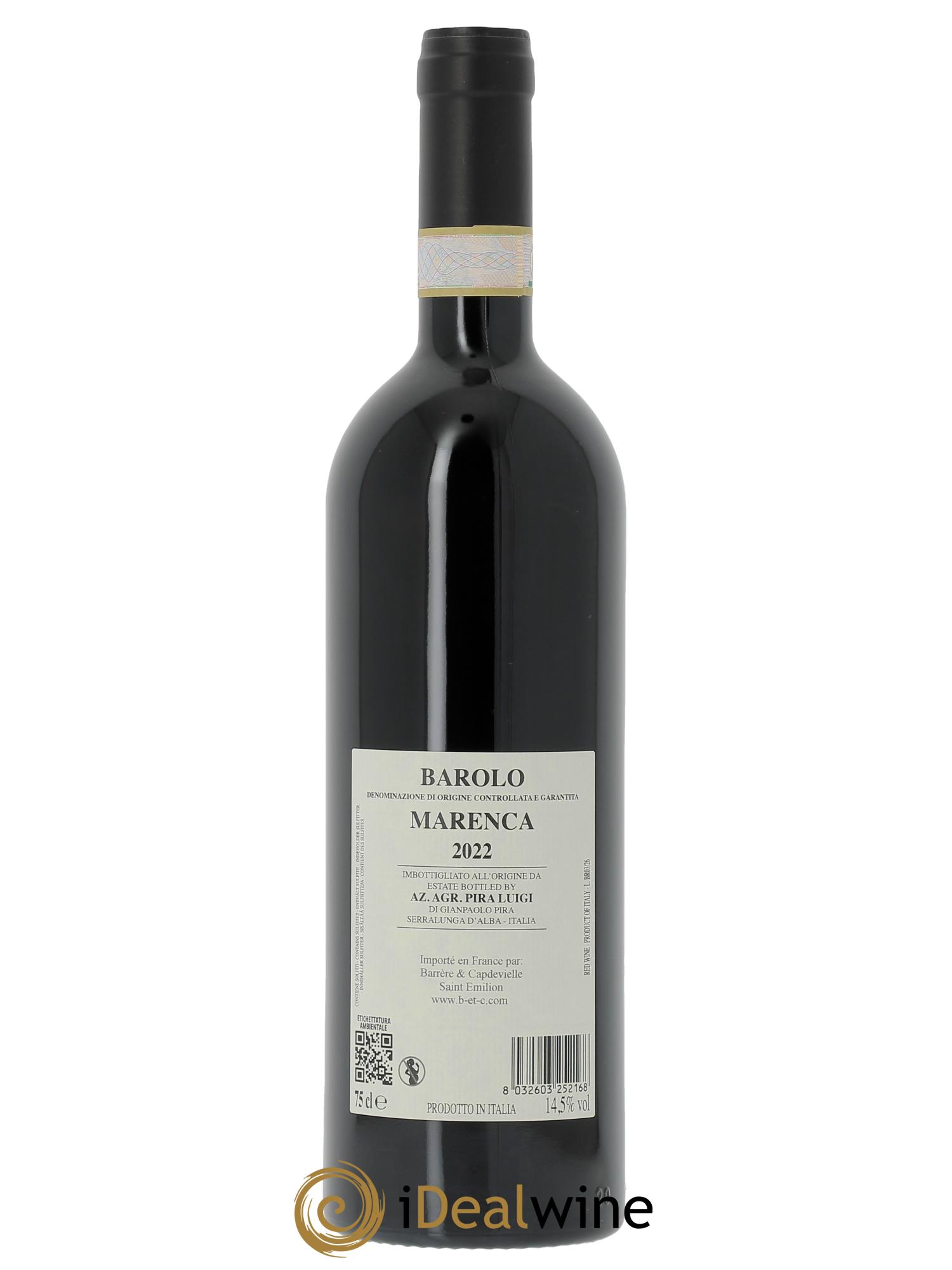 Barolo DOCG Luigi Pira Marenca  2022 - Lot de 1 bouteille - 1