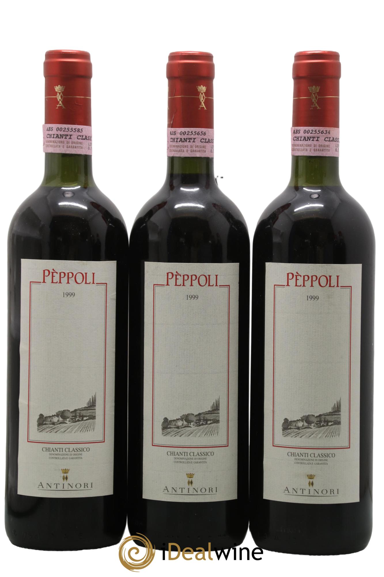 Chianti Classico Piero Antinori DOCG Peppoli Marchesi Antinori 1999 - Lotto di 3 bottiglie - 0