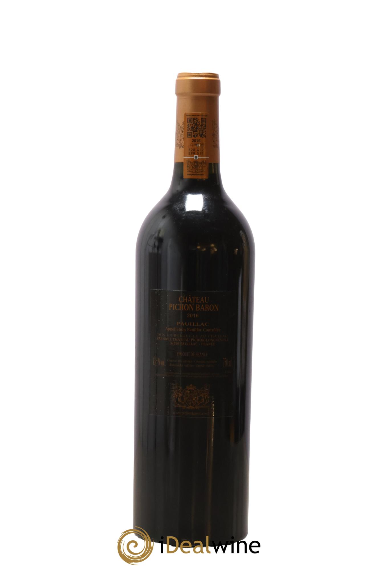 Pichon Longueville Baron 2ème Grand Cru Classé 2016 - Lot de 1 bouteille - 1