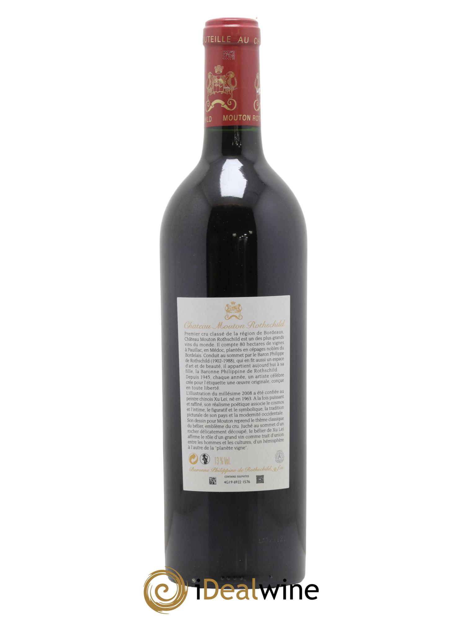 Château Mouton Rothschild 1er Grand Cru Classé 2008 - Lot de 1 bouteille - 1