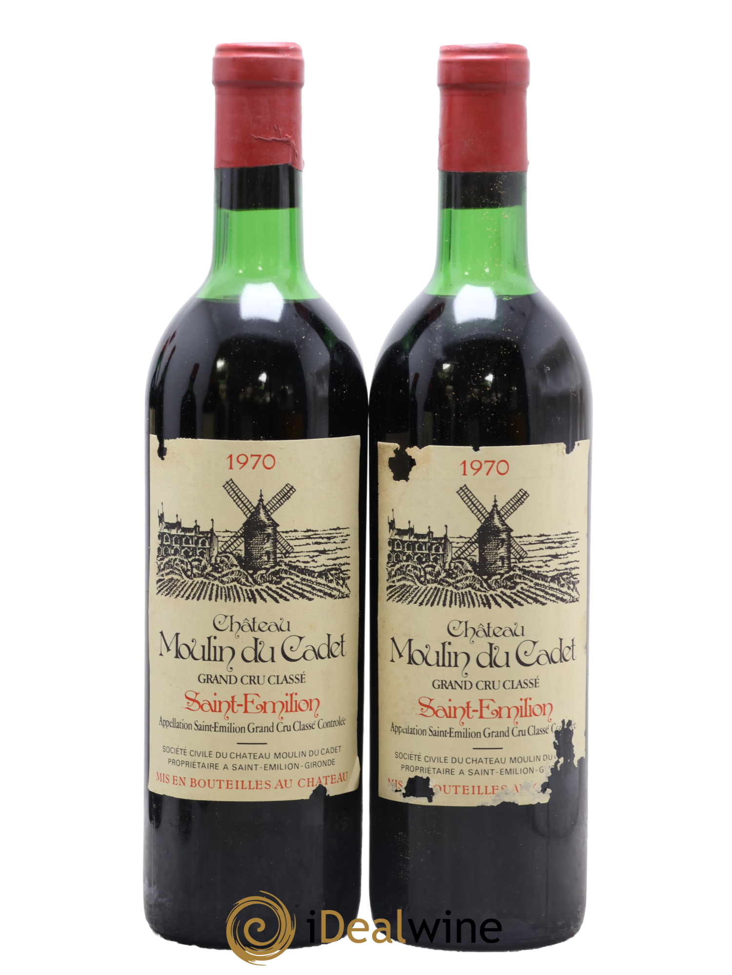 Château Moulin du Cadet Grand Cru Classé 1970 - Lotto di 2 bottiglie - 0