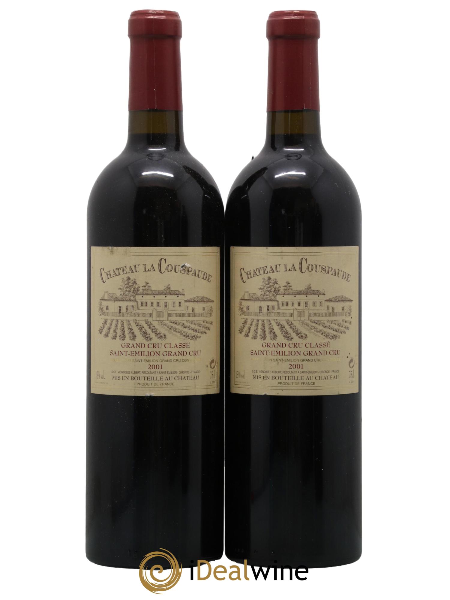 Château la Couspaude Grand Cru Classé 2001 - Lot de 2 bouteilles - 0