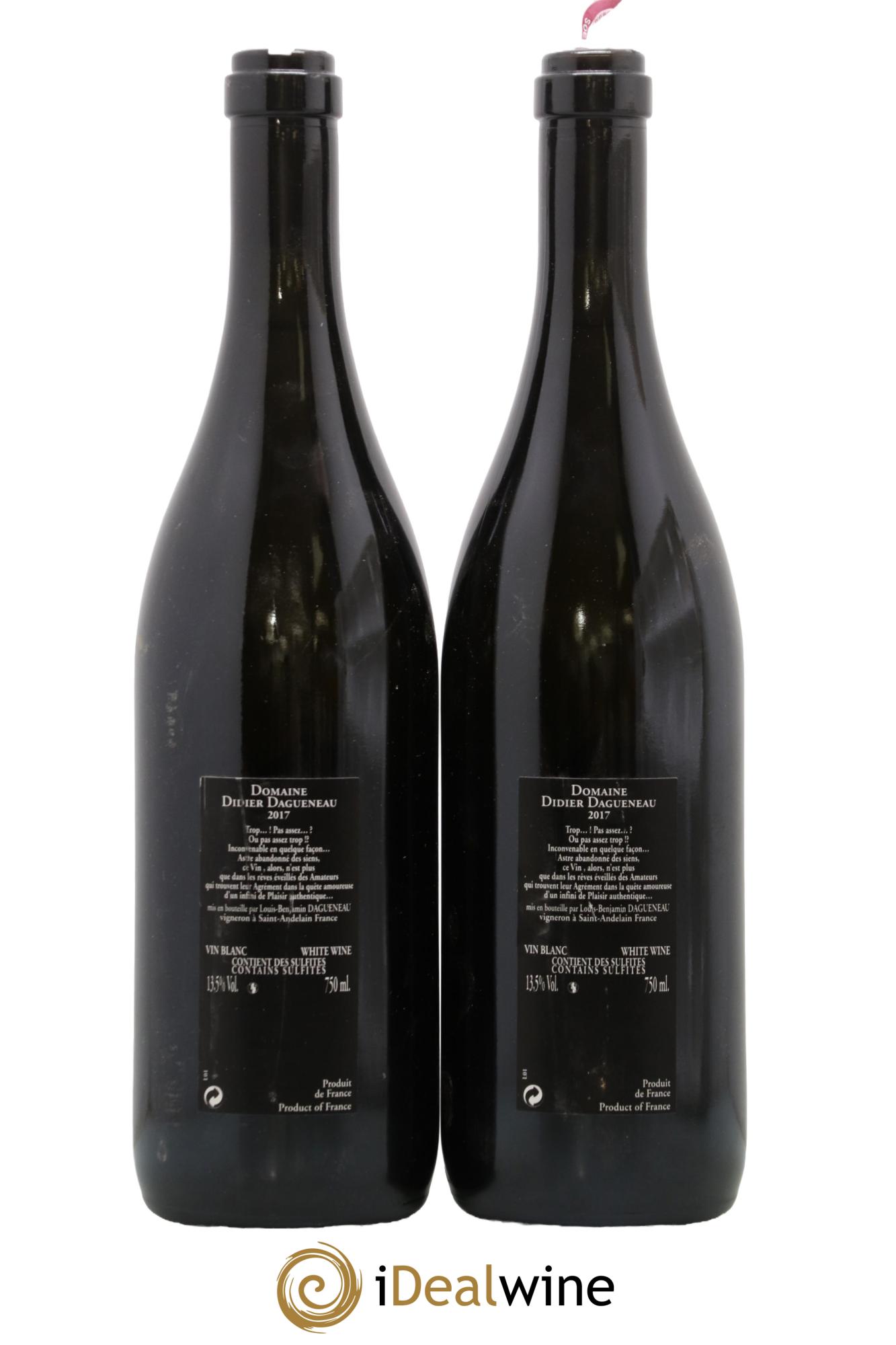 Vin de France (anciennement Pouilly-Fumé) Silex Dagueneau (Domaine Didier - Louis-Benjamin) 2017 - Lot de 2 bouteilles - 1