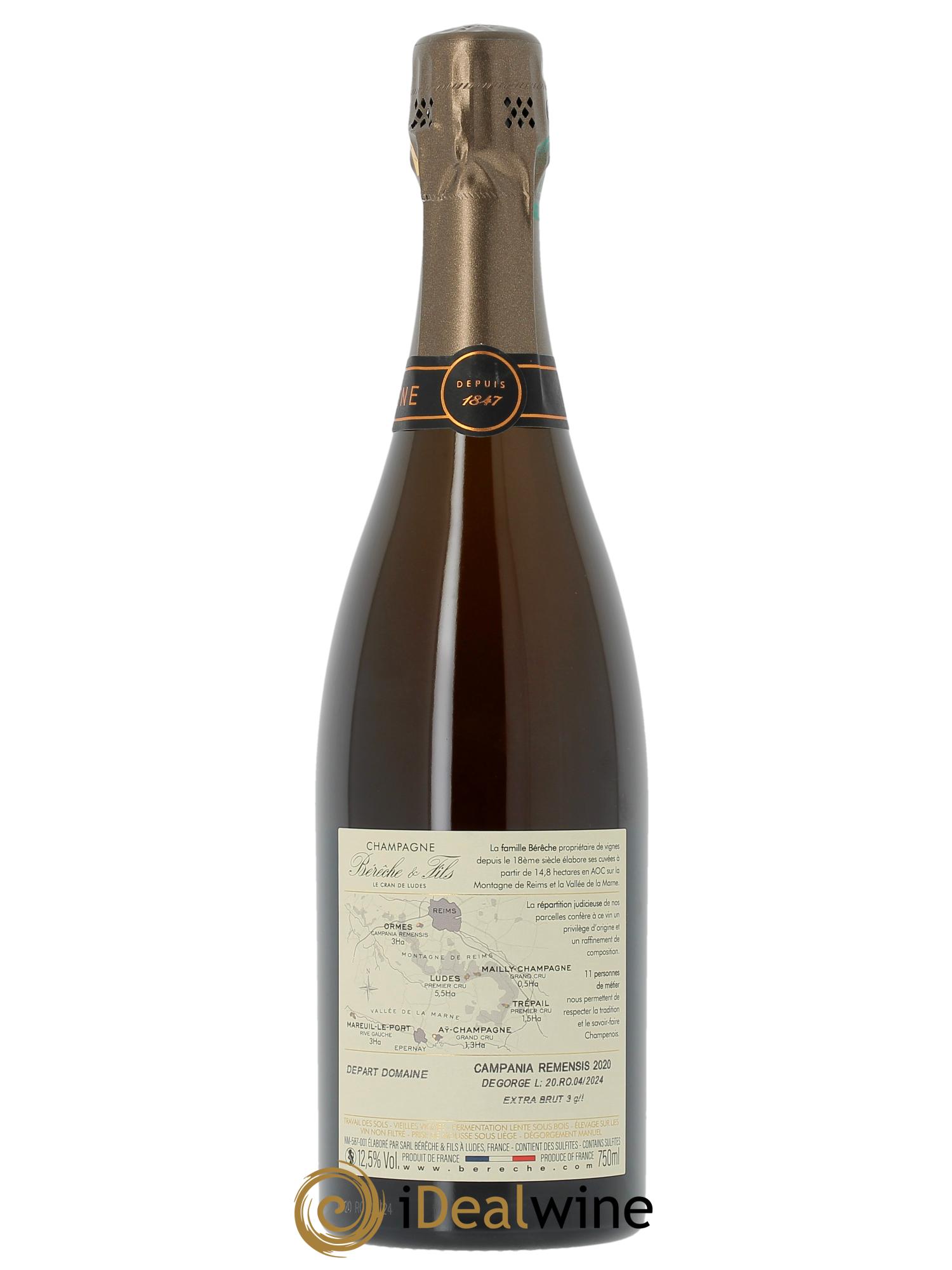 Campania Remensis Extra-Brut Bérêche et Fils 2020 - Lot de 1 bouteille - 1