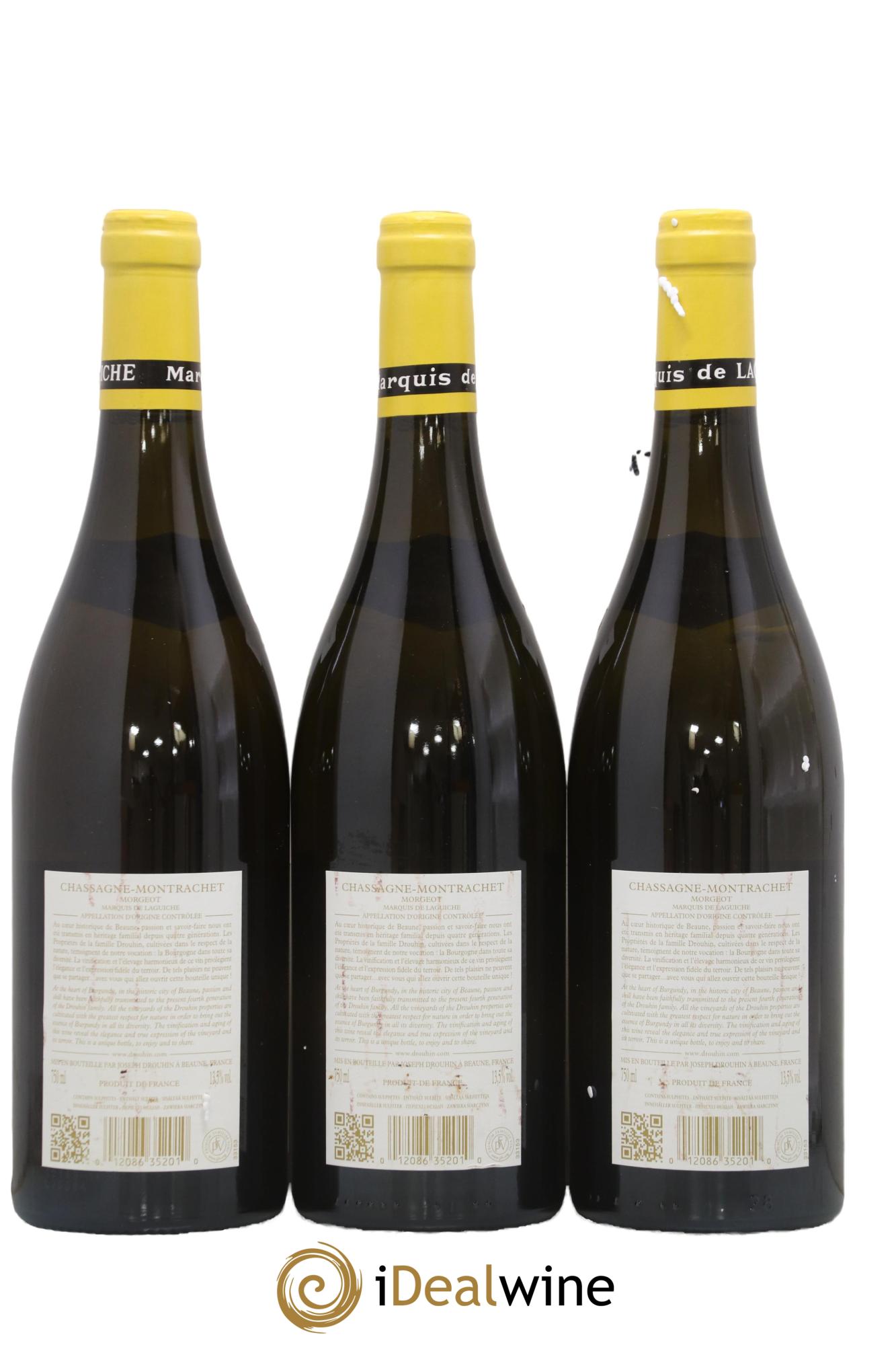 Chassagne-Montrachet 1er Cru Morgeot - Marquis de Laguiche Joseph Drouhin 2017 - Posten von 3 Flaschen - 1